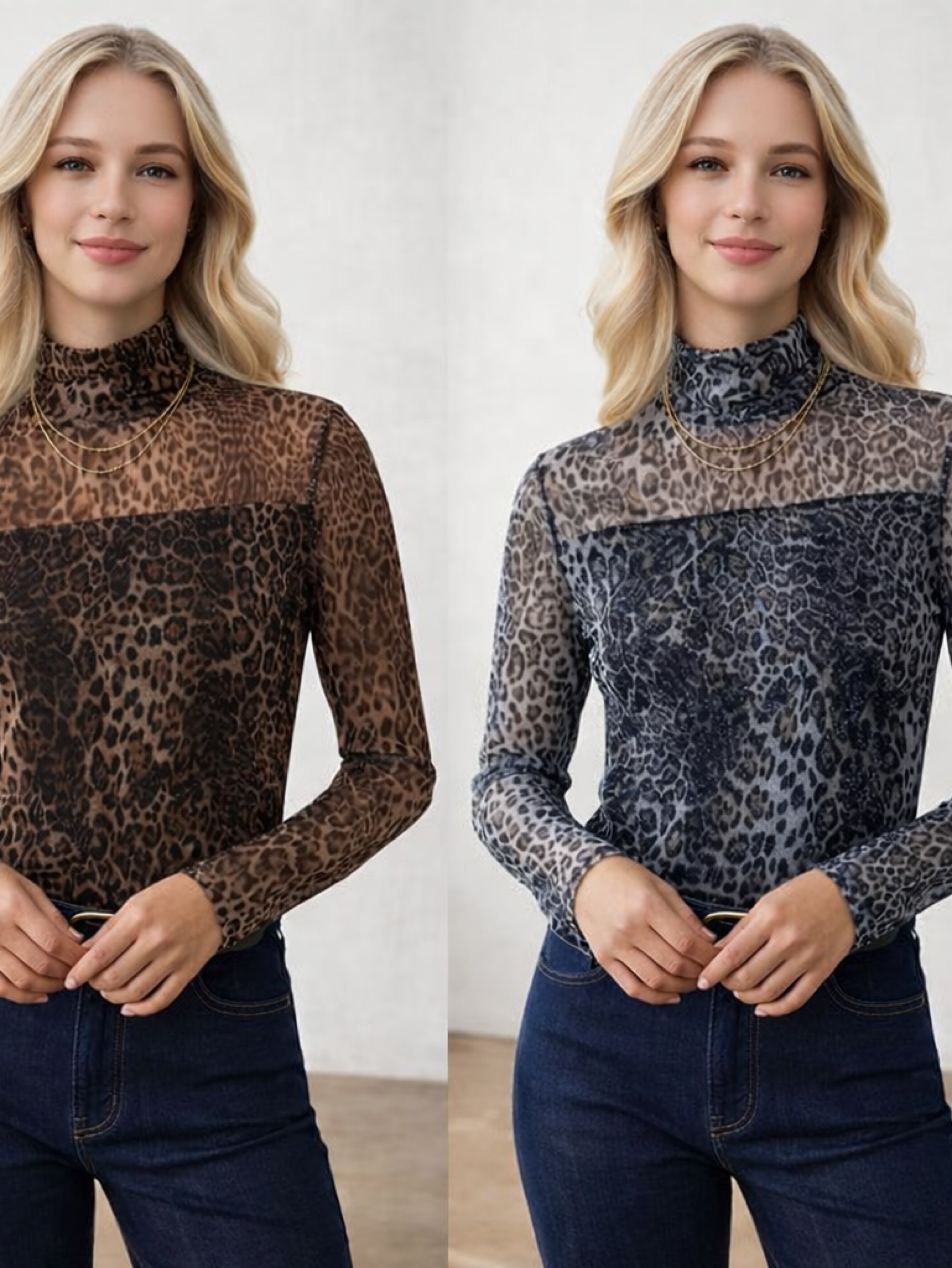 Blusa tule forrado esdanpar onça social tem elastano linda