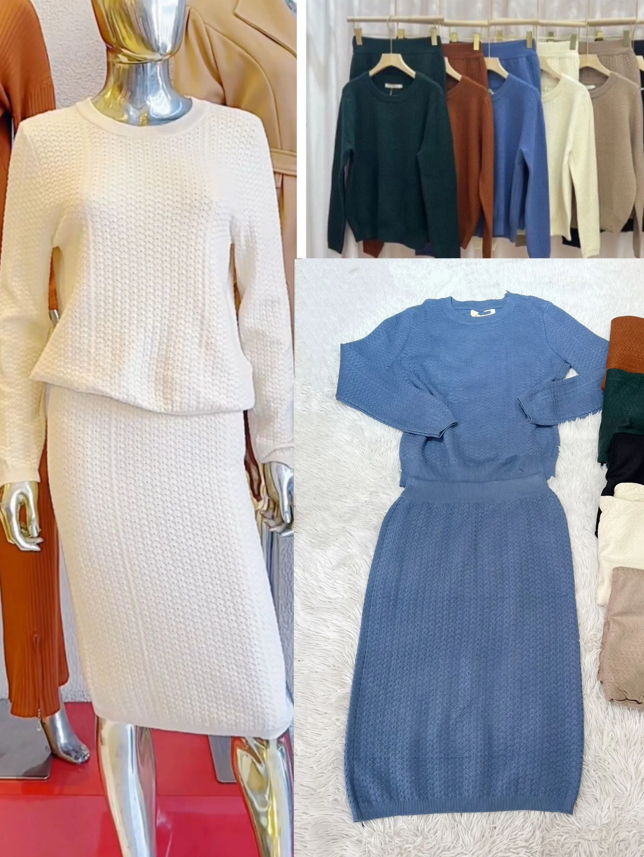 Conjunto motal blusa com saia midi novidade linda