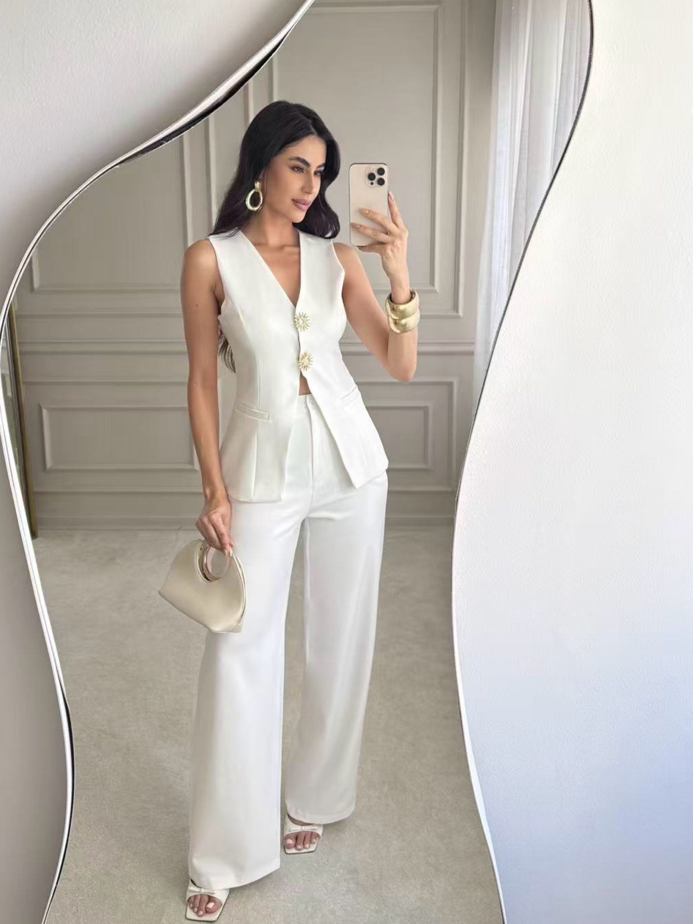 Conjunto MAX colete com pantalona social novidade linda