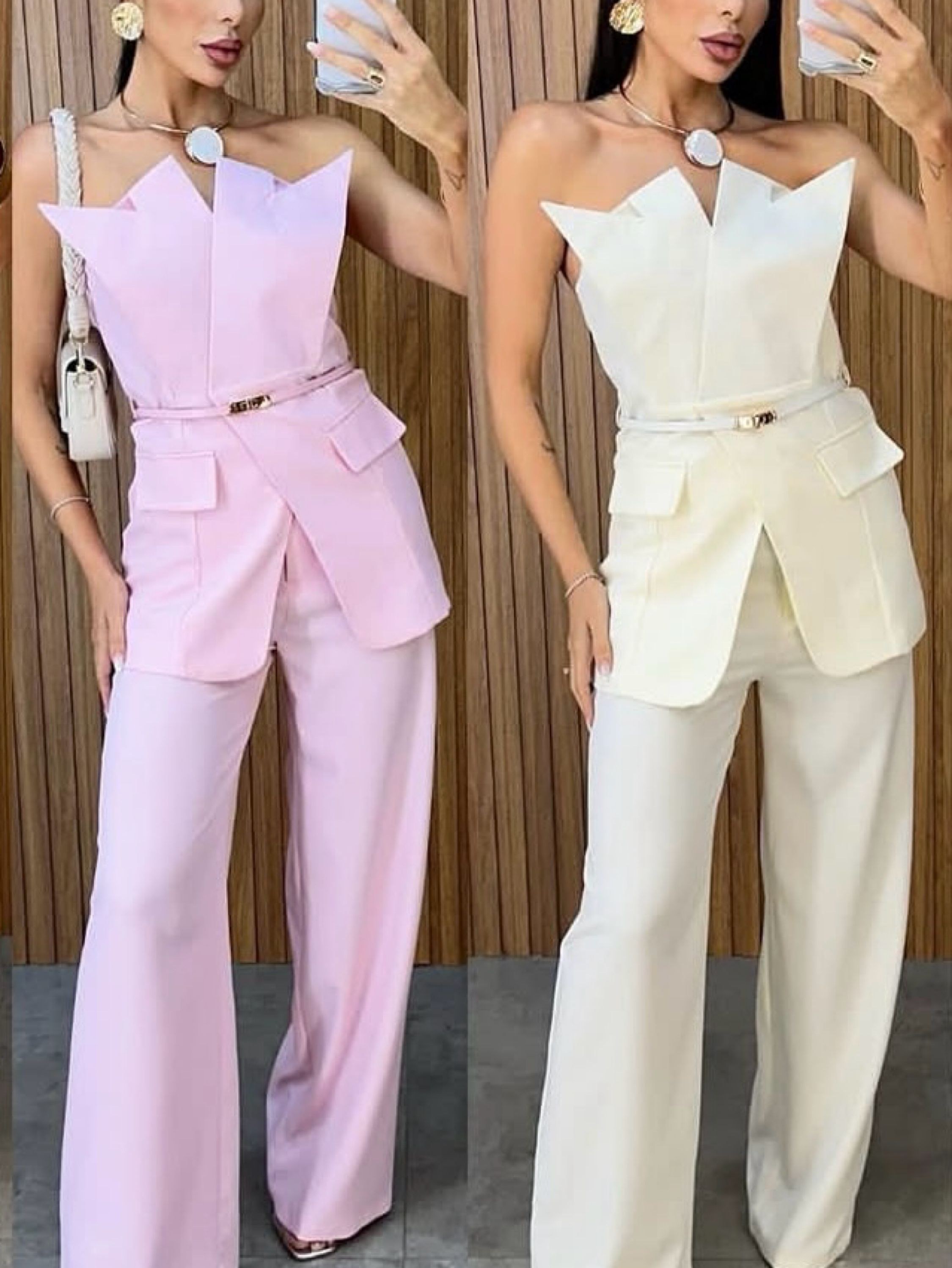 Conjunto social linho de alfaiataria novidade bem linda