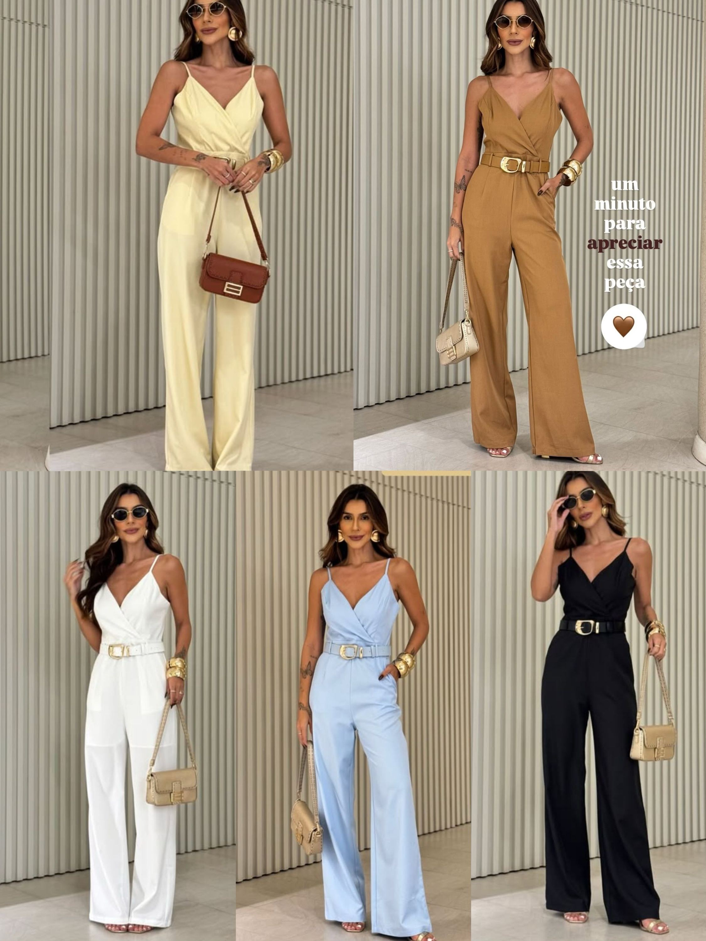 Macacão social com cinto novidade muito linda