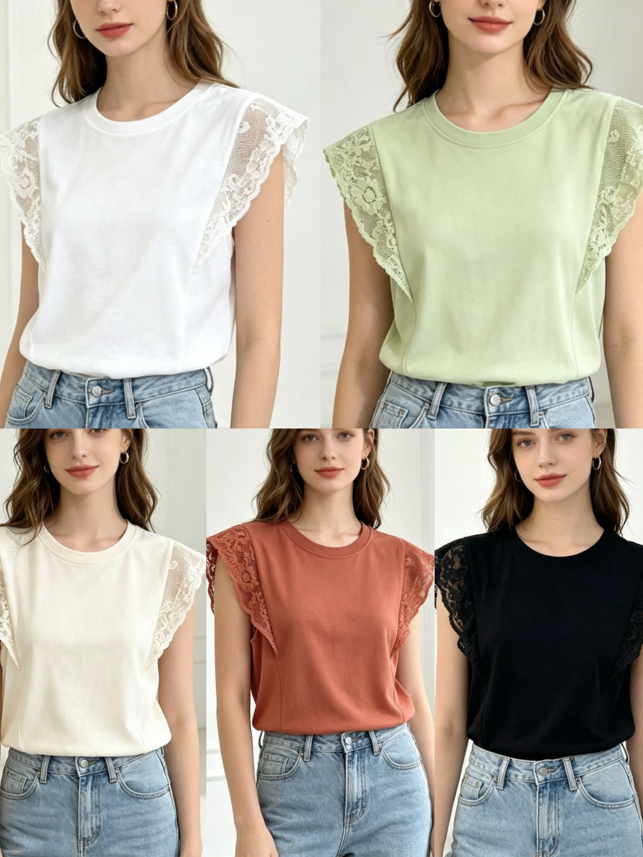 T shirts algudao macio com renda muito linda