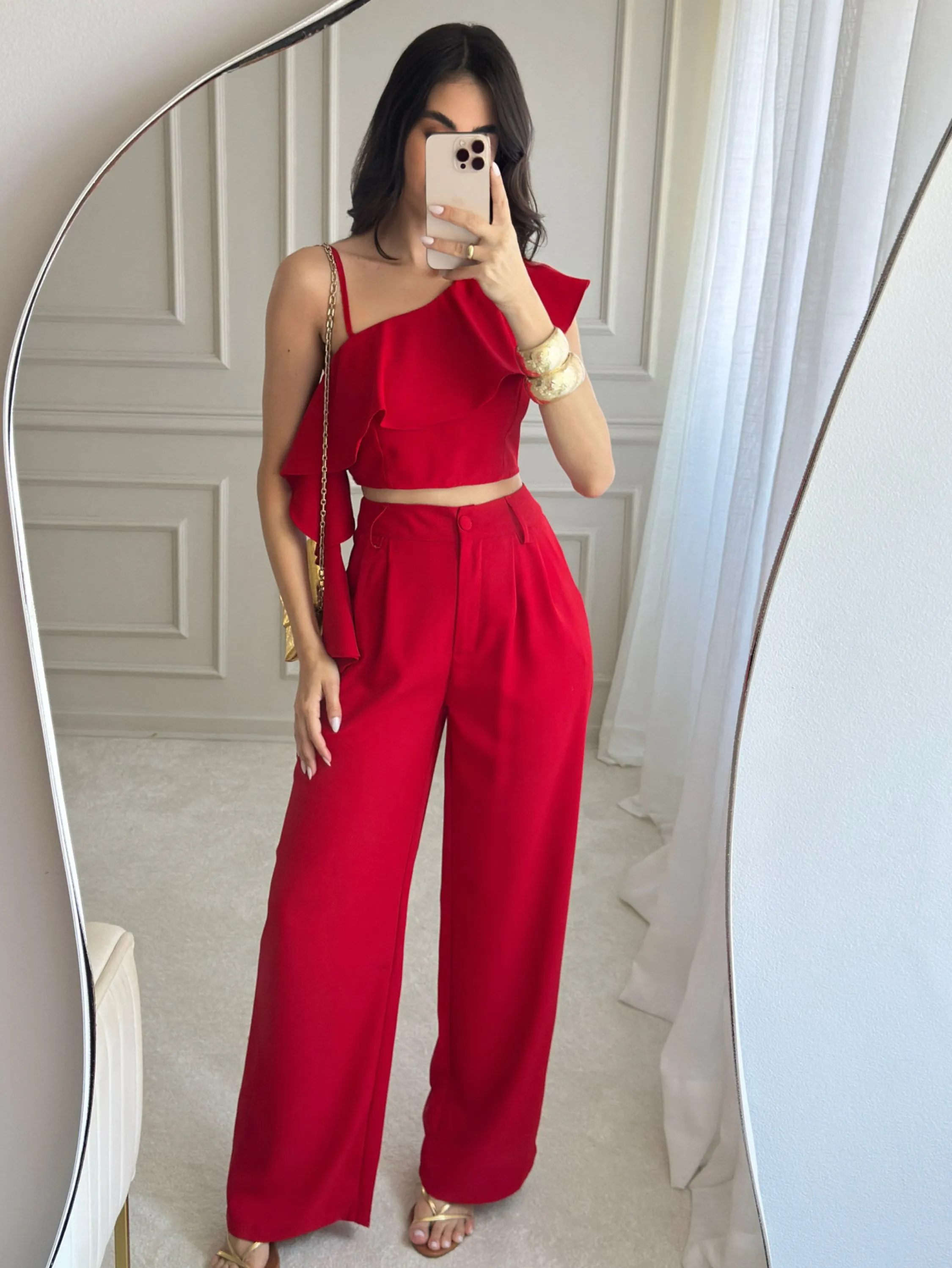 Conjunto linho novo social novidade bem linda