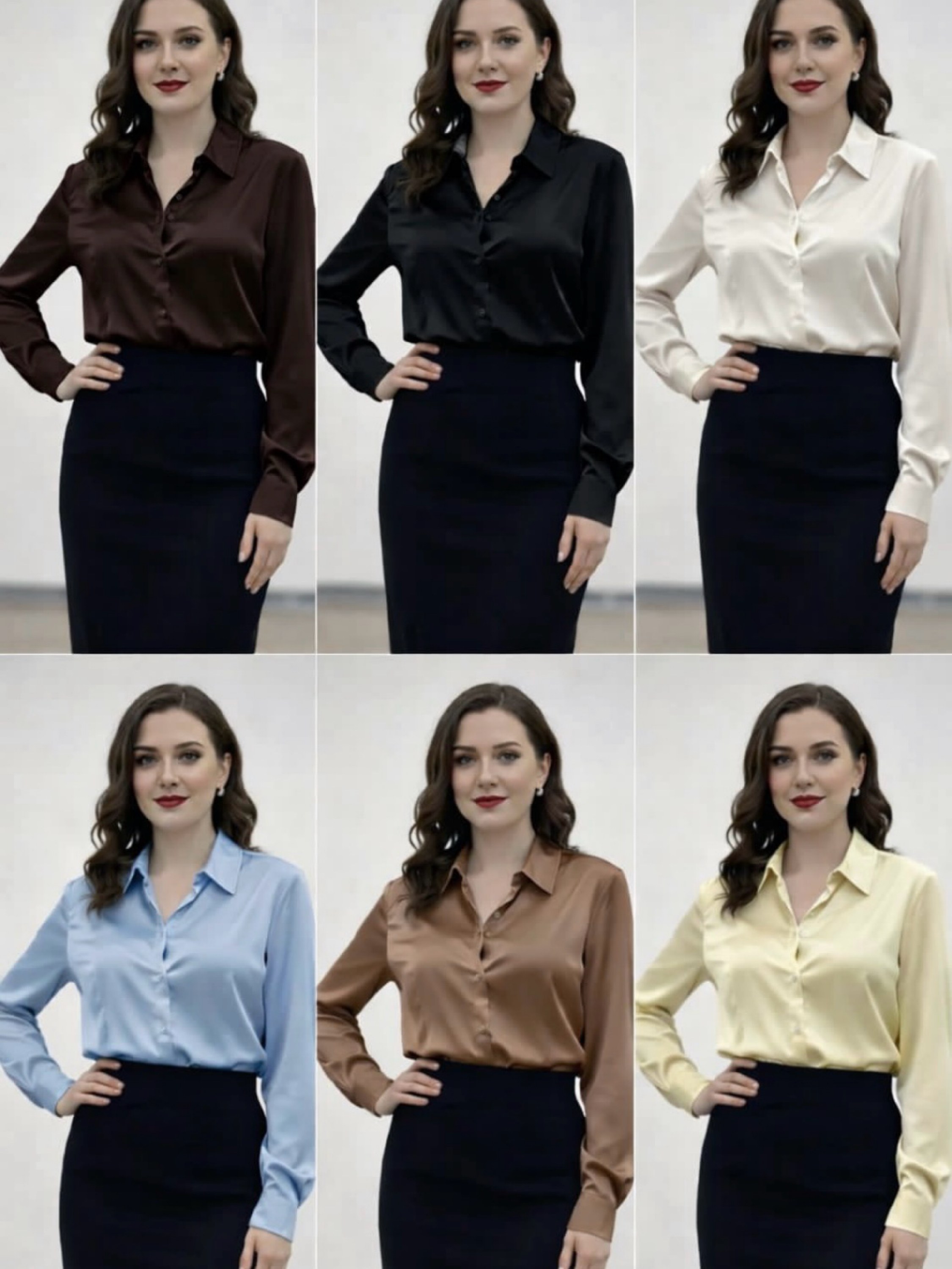 Camisa cetim social cores linda