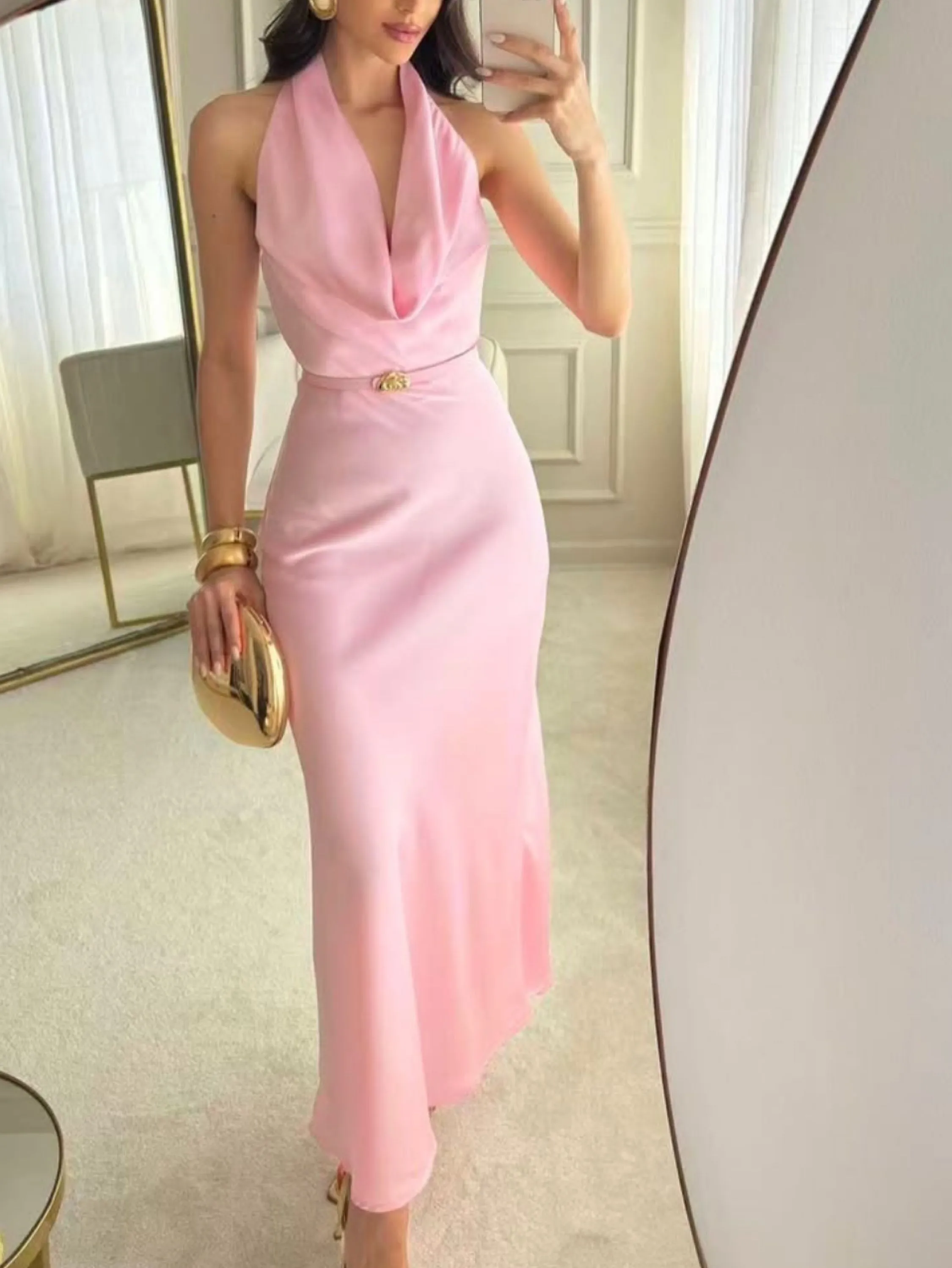Vestido ceda longo social novidade linda