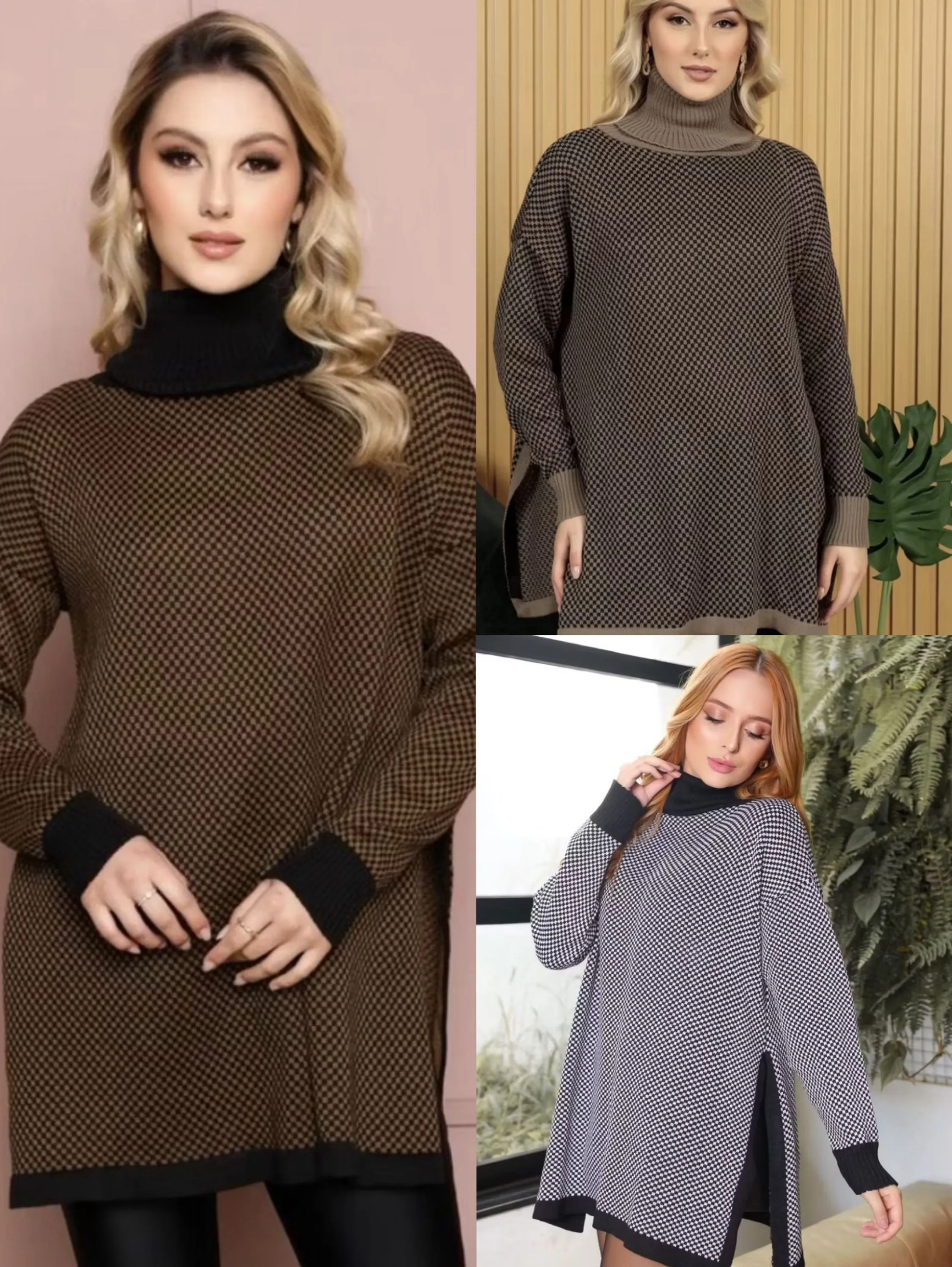 Ponho tricô tamanho bom veste bem cores linda