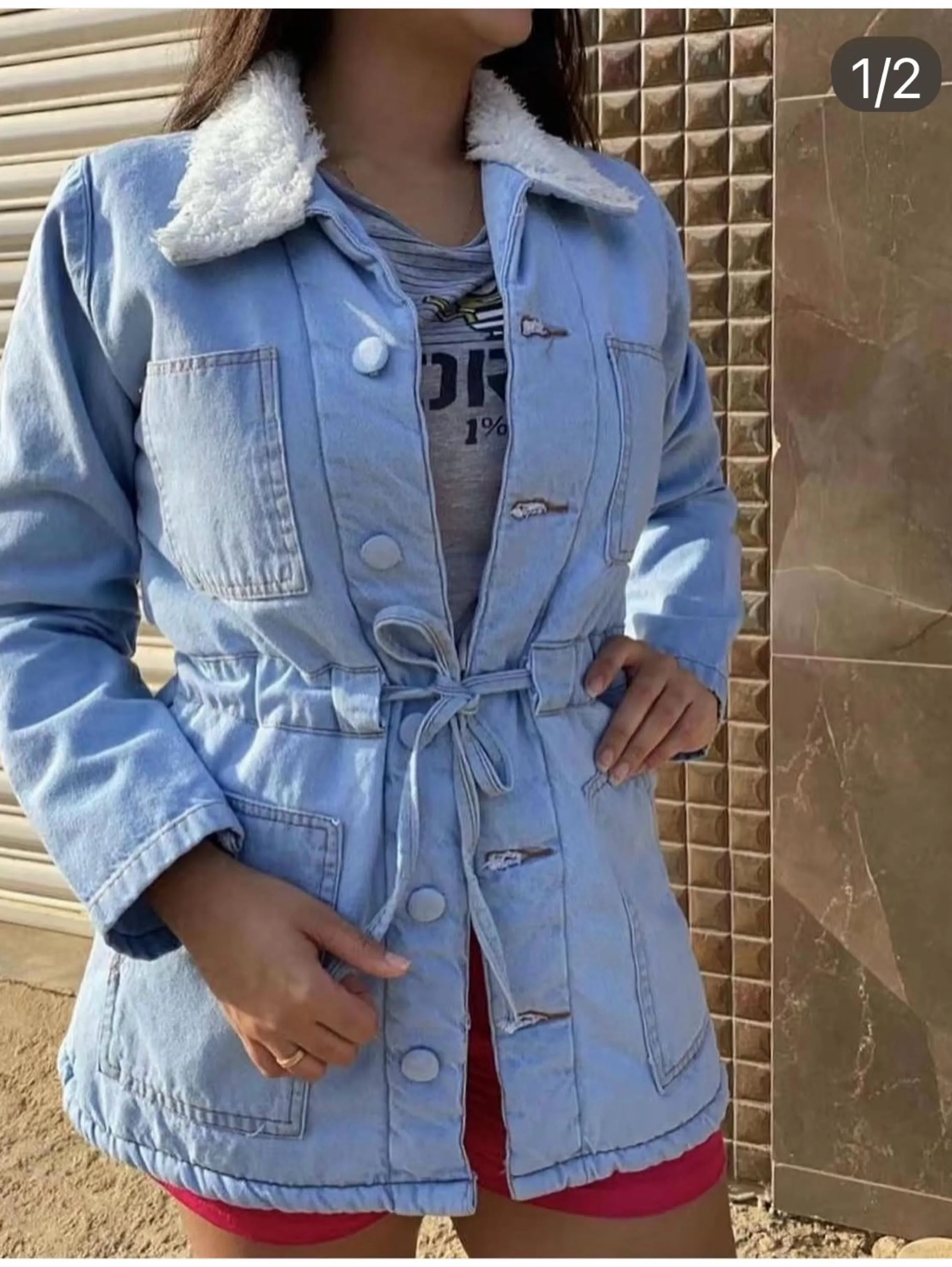 Cazaco jeans com pelo tentro gentinho