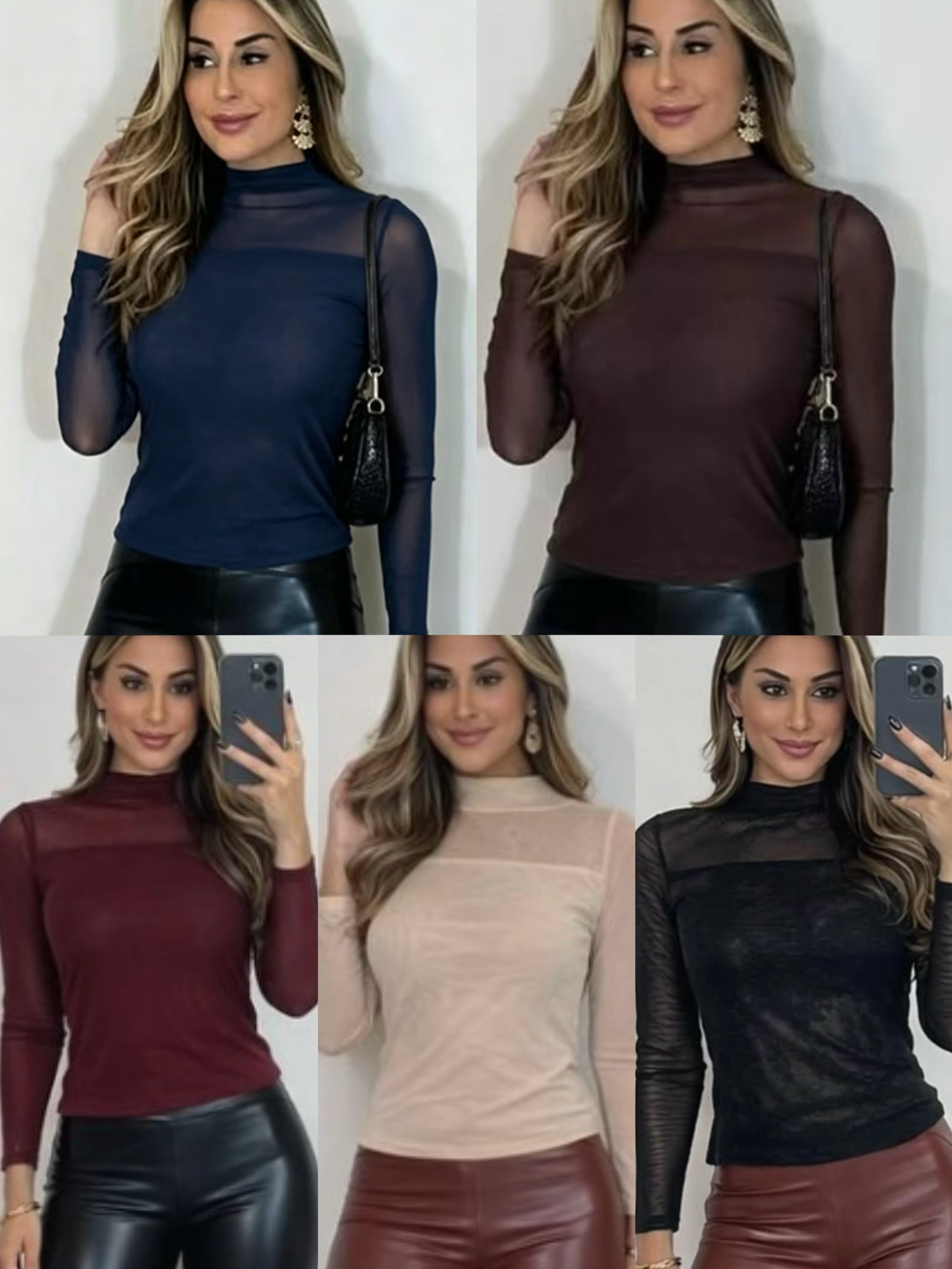 Blusa tule forrado social novidade linda