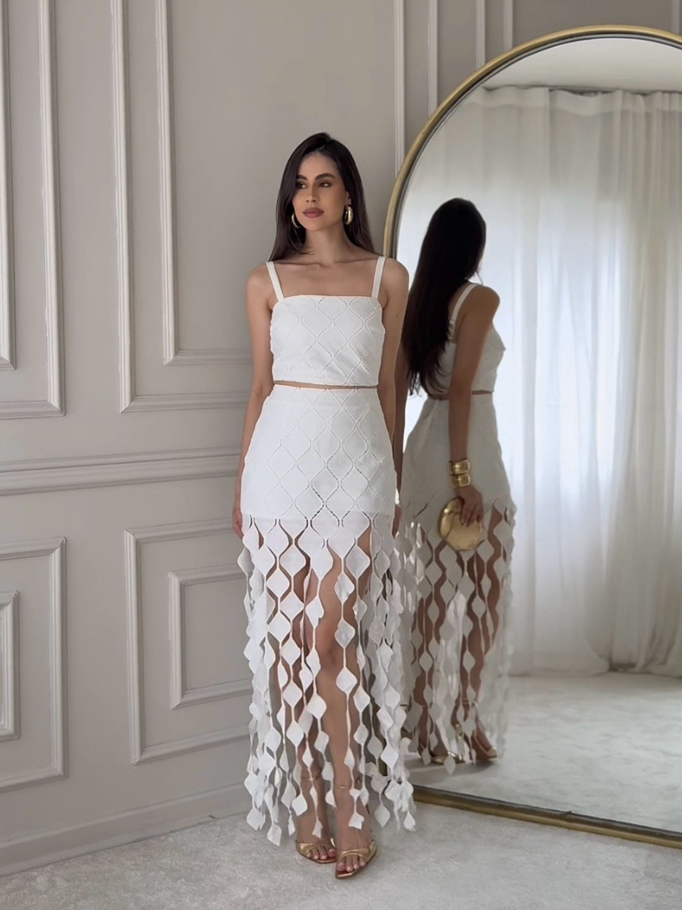 Conjunto renda novidade social bem linda