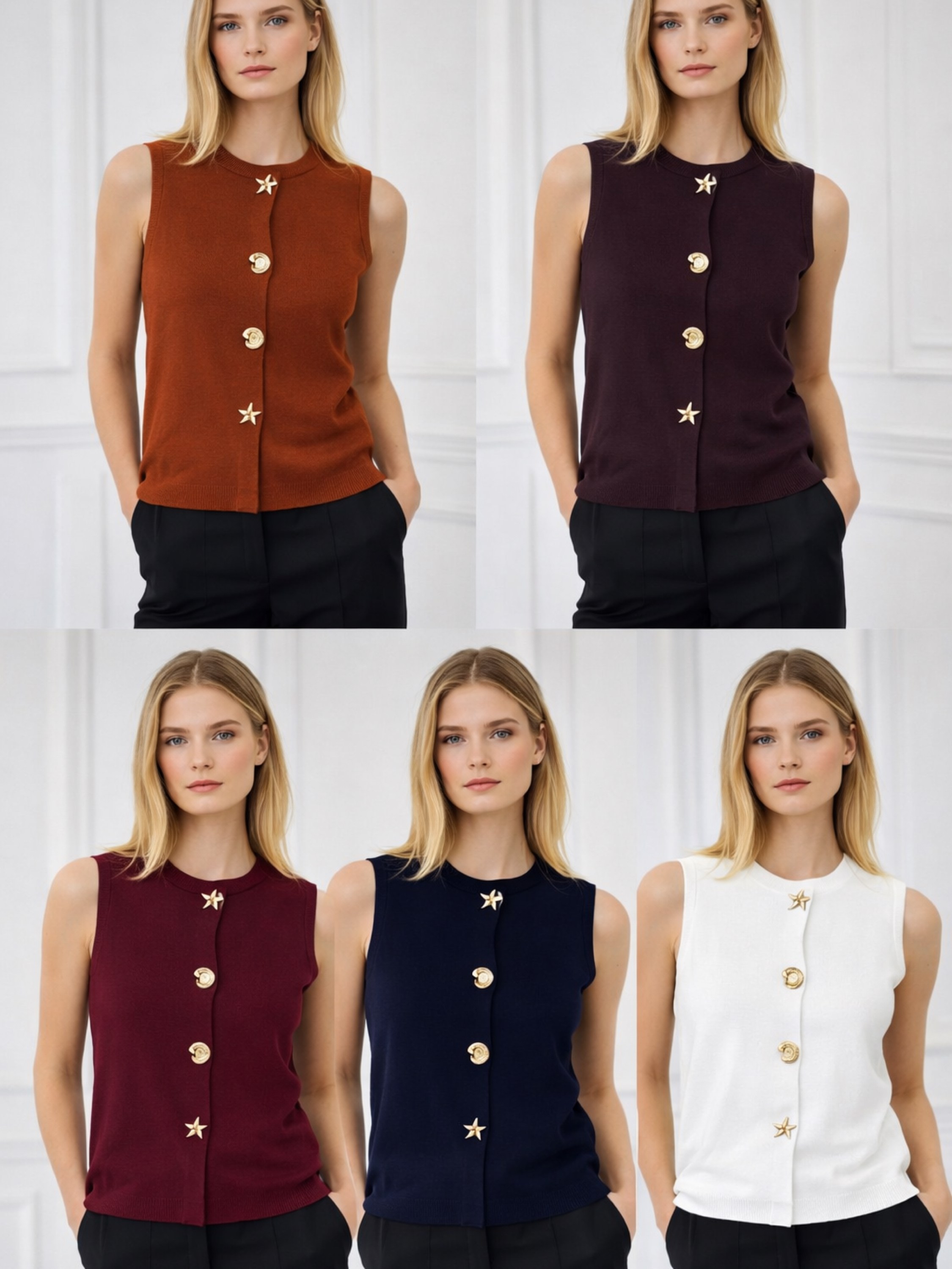 Colete motal macio com botão linda novidade