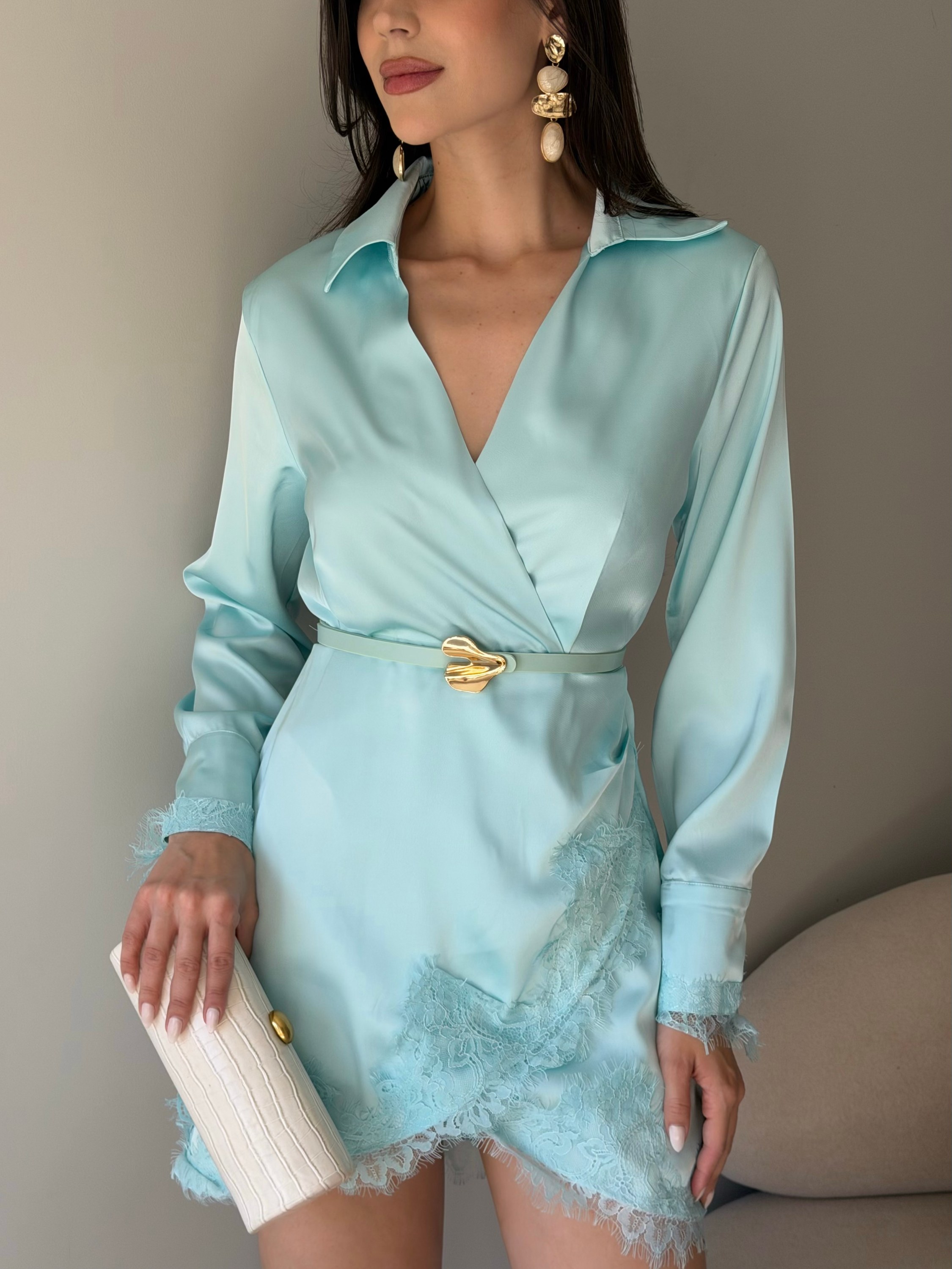Vestido curdo ceda com renda social novidade linda