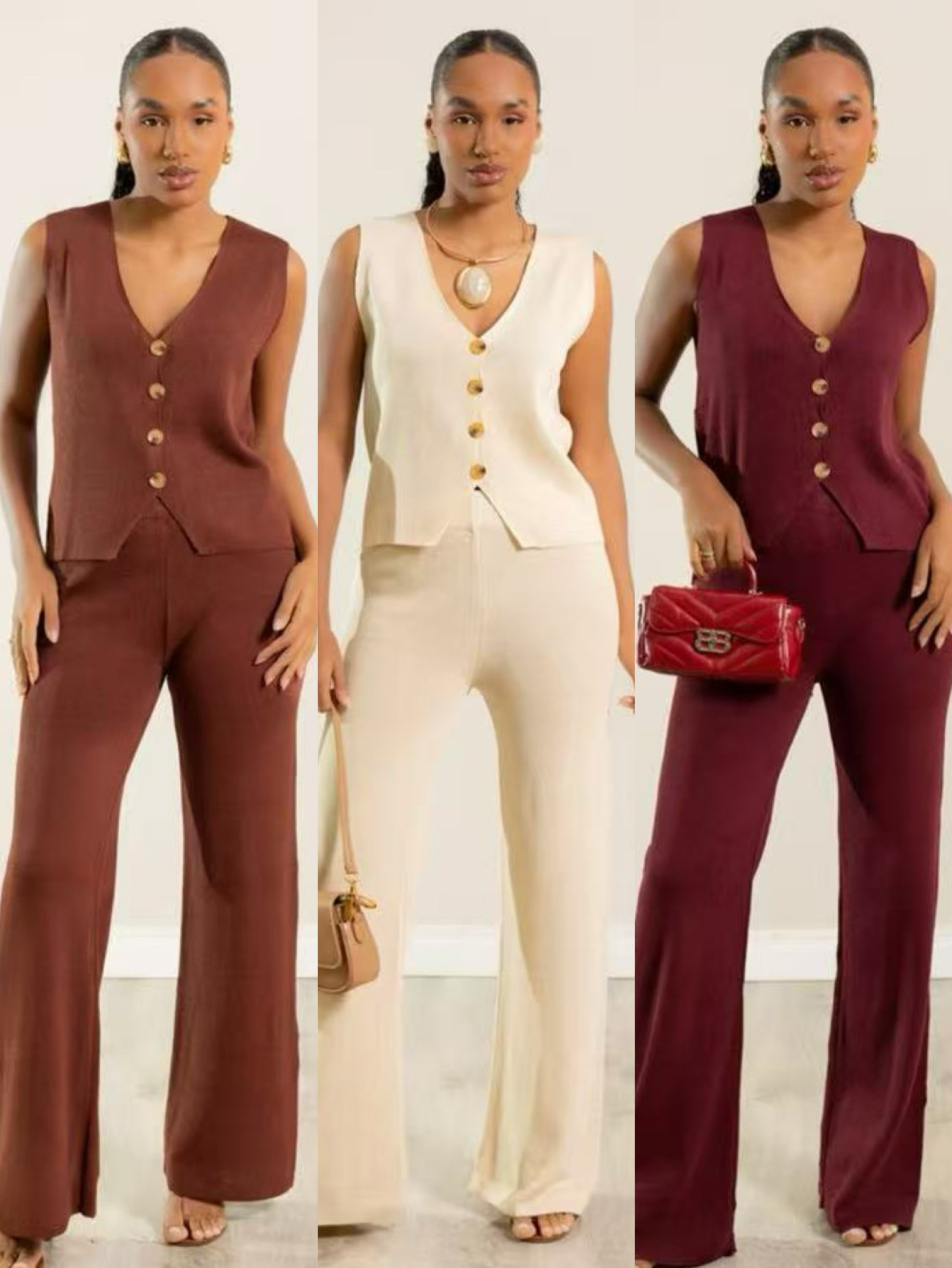 Conjunto tricô motal social veste muito linda novidade