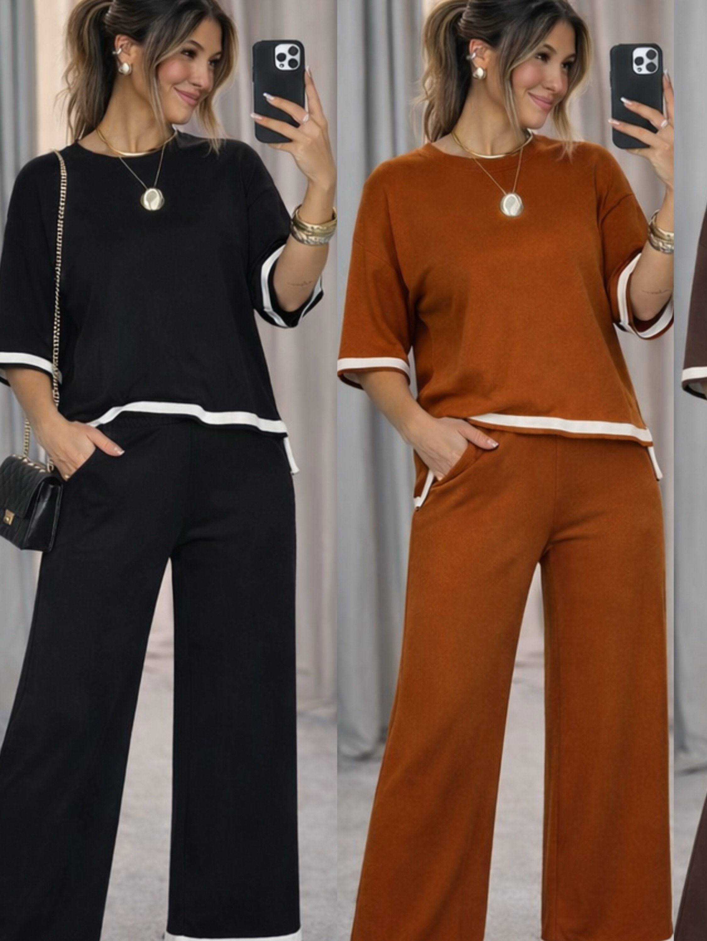 Conjunto motal macio blusa com pantalona novidade linda