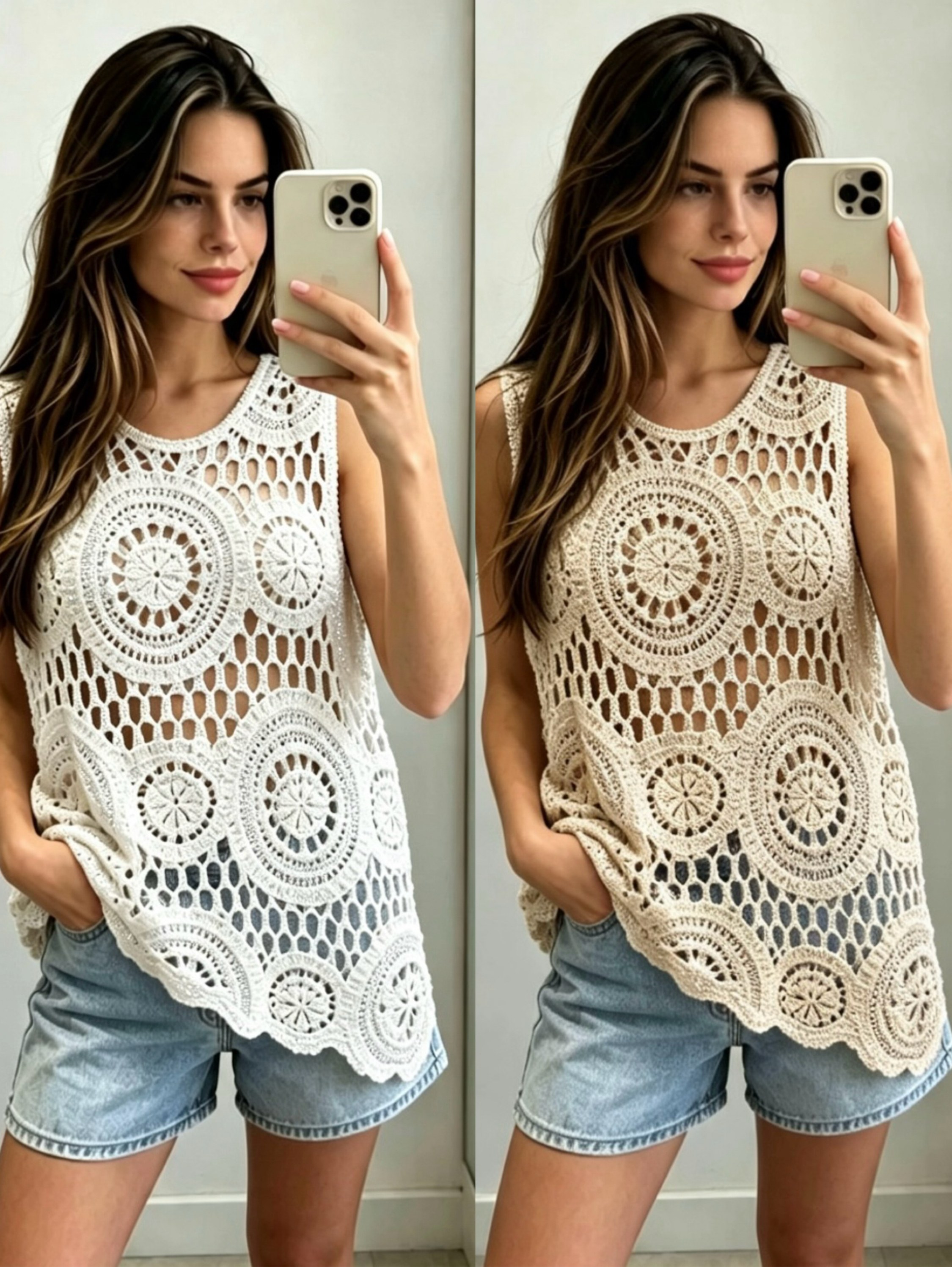 Regada crochê renda frente com brilho prata novidade linda