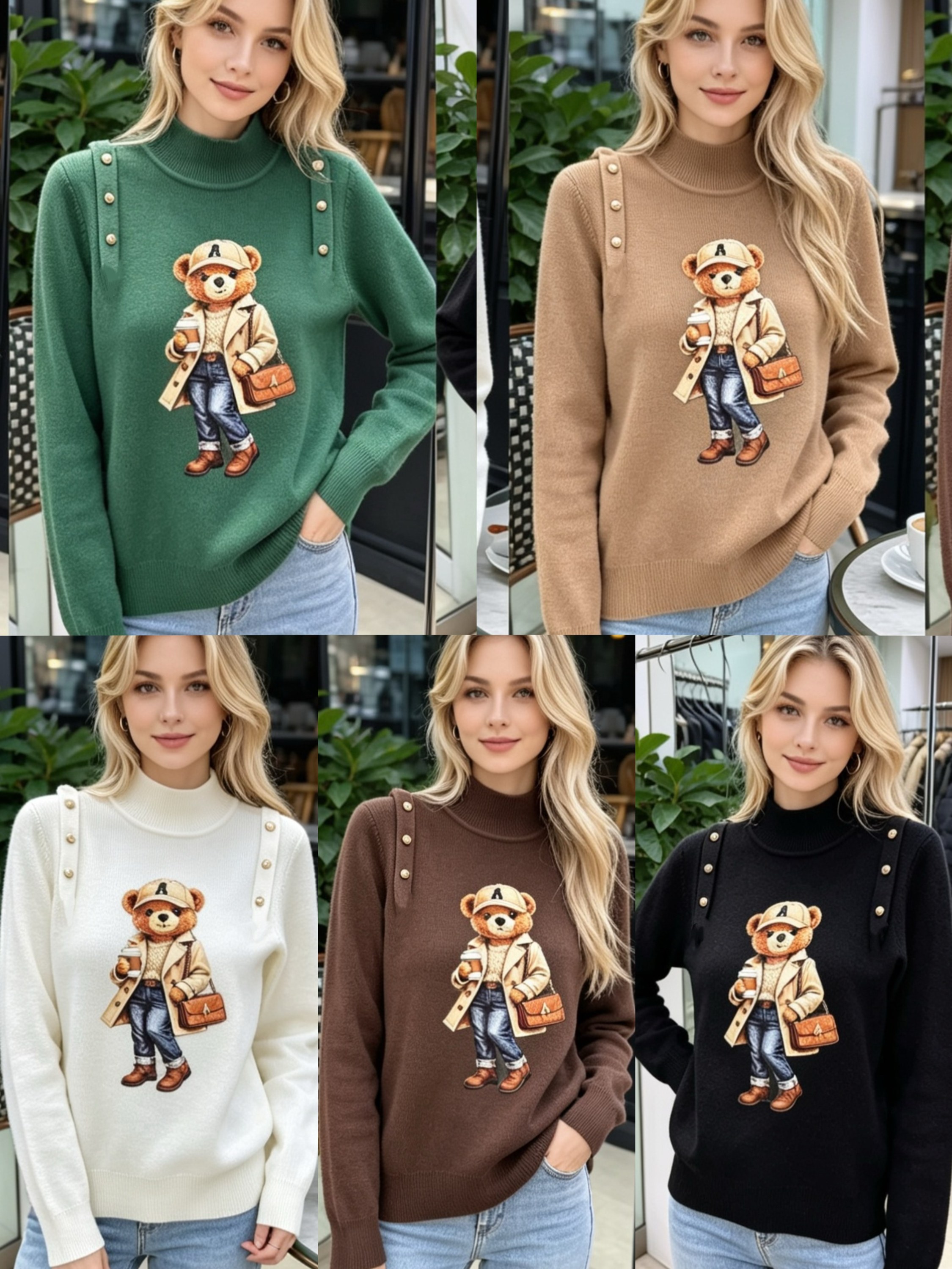 Blusa motal grosso com urso social muito linda