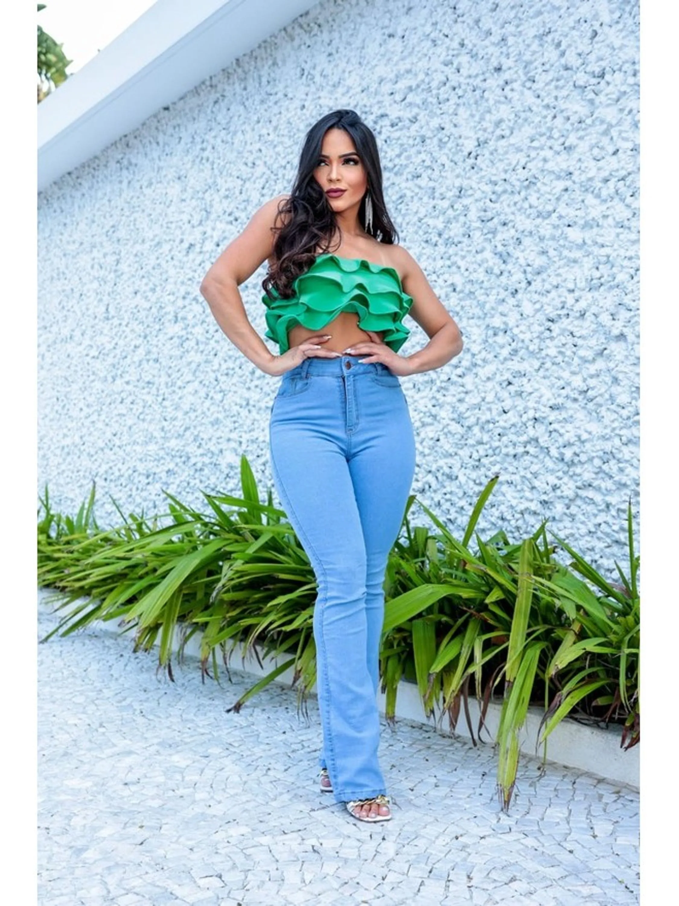 Calça Jeans Azul Bebe com Lycra