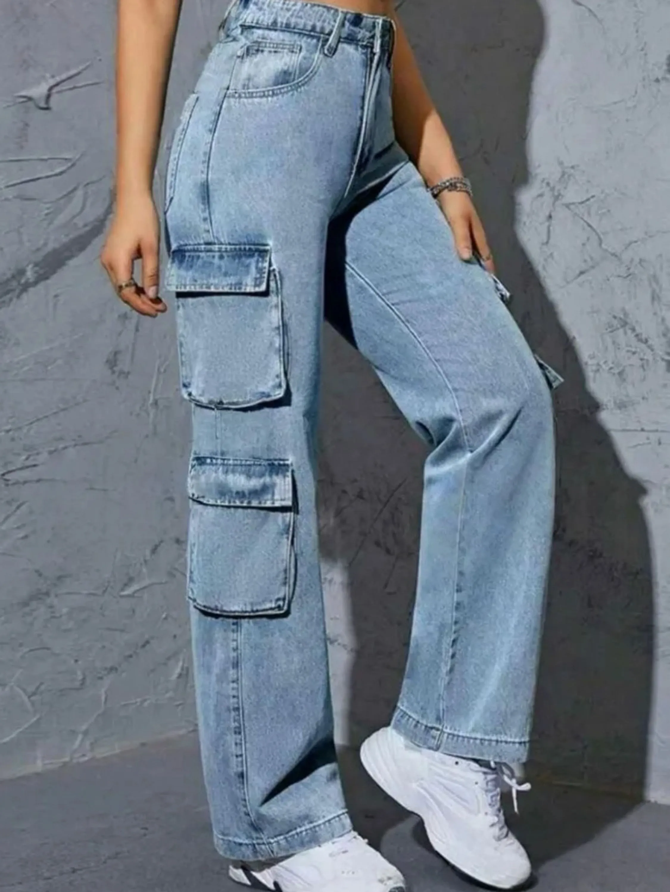 Calça cargo 4 bolsos jeans