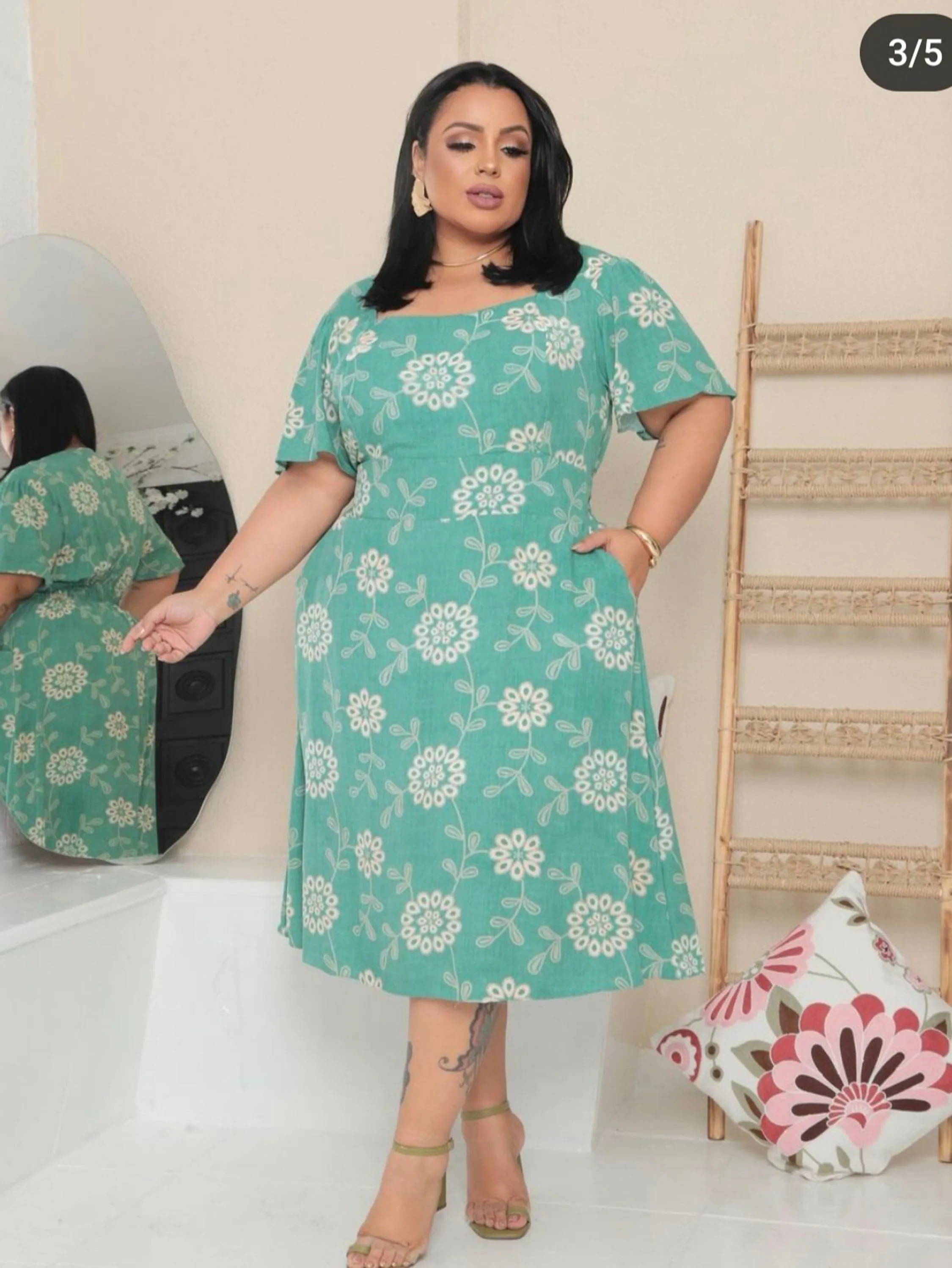 Vestido plus size estampado