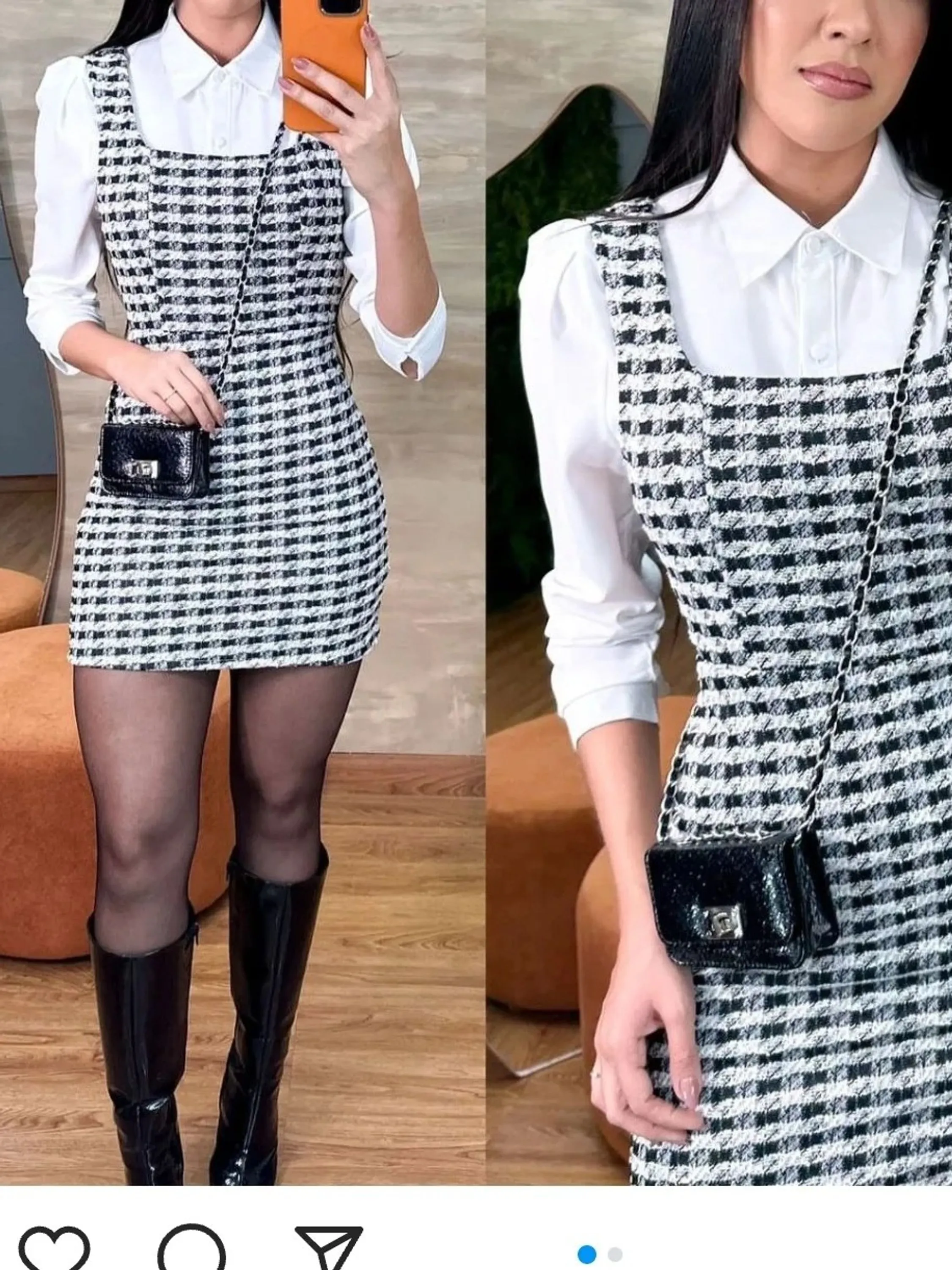 Vestido tecido twid com leve elastano