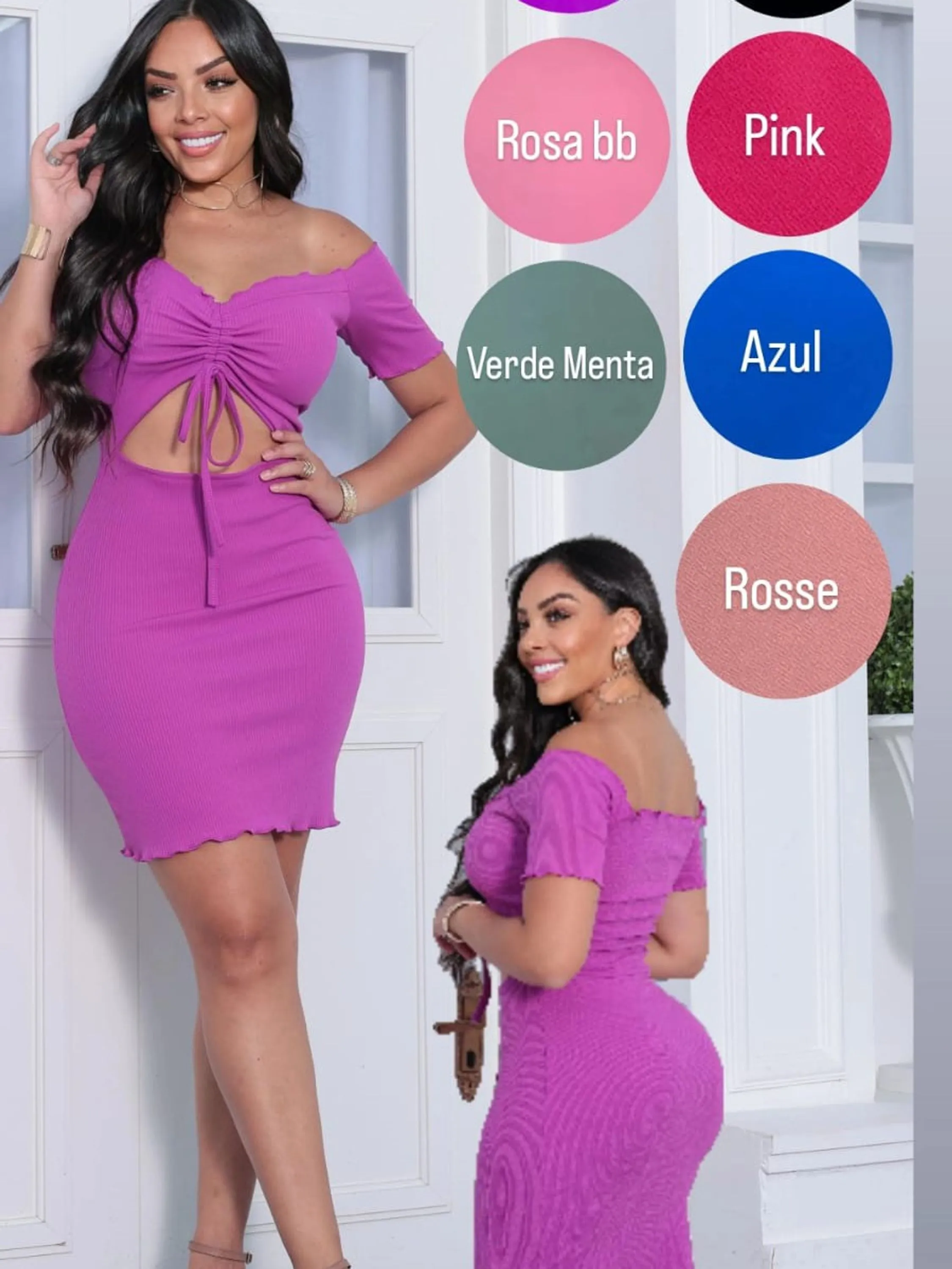 Vestido tecido anaruga possui bojo