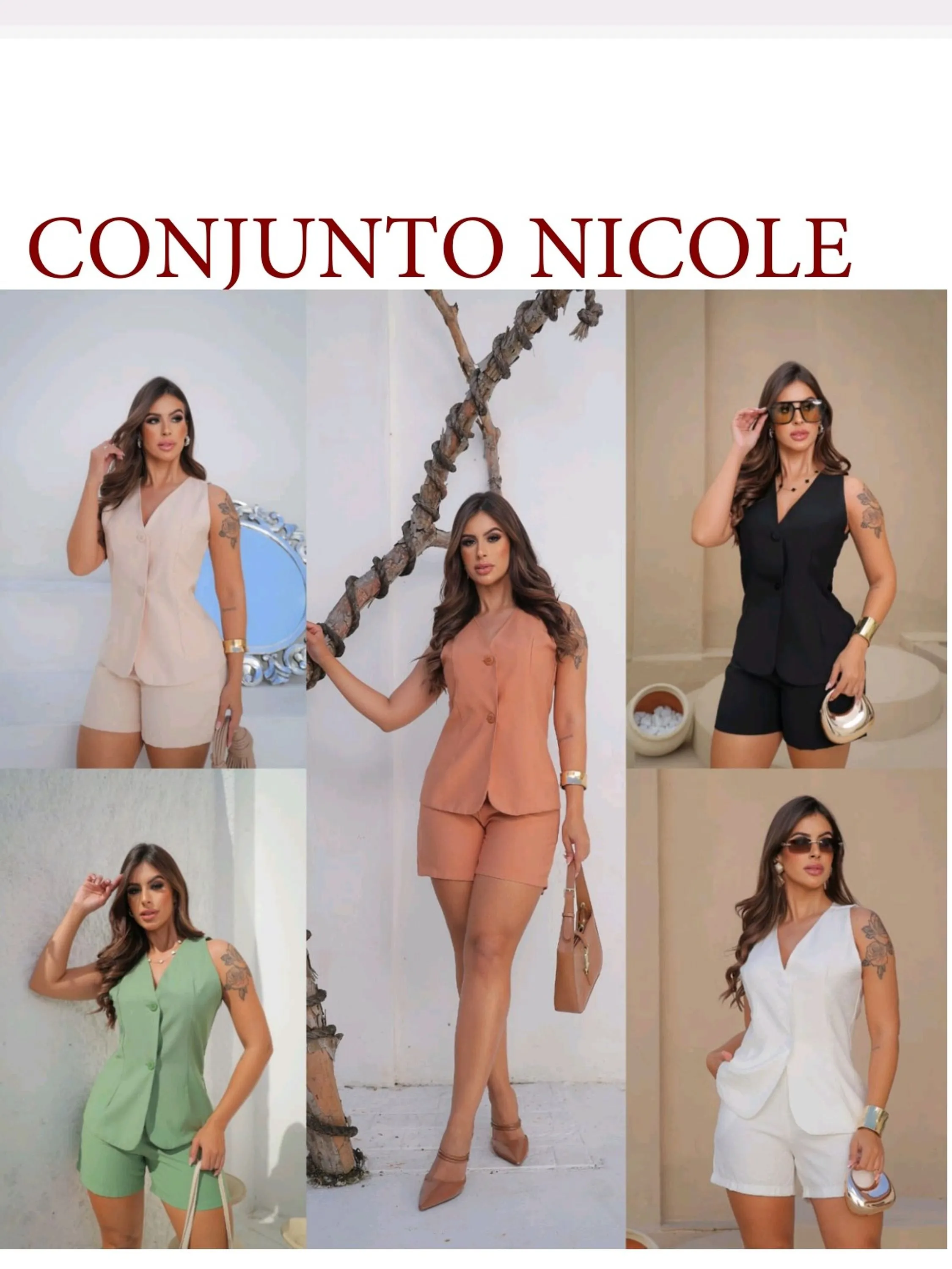 Conjunto shorts e colete
