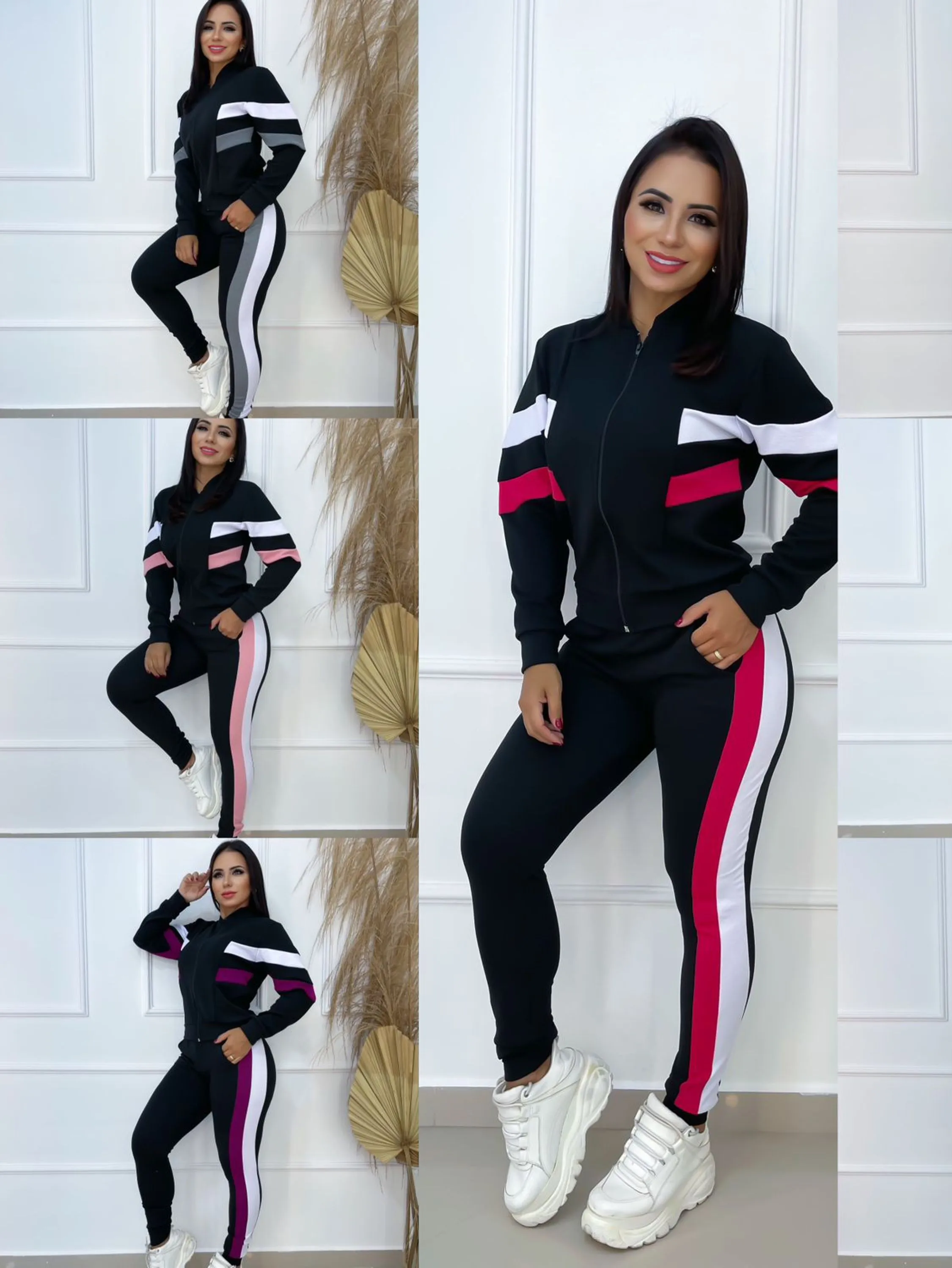 Conjunto malha crepe com lista