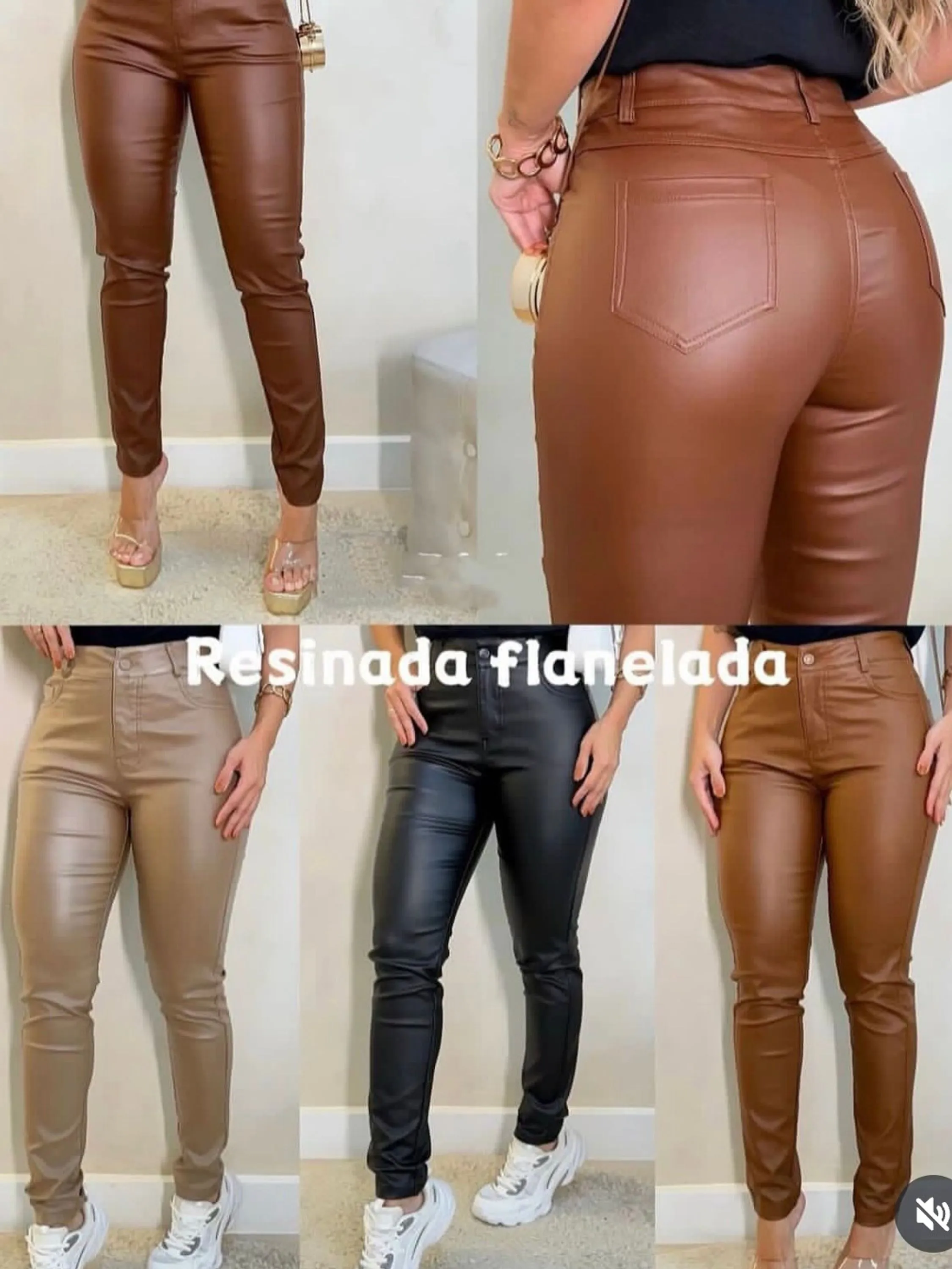 Calça resinada flanelada