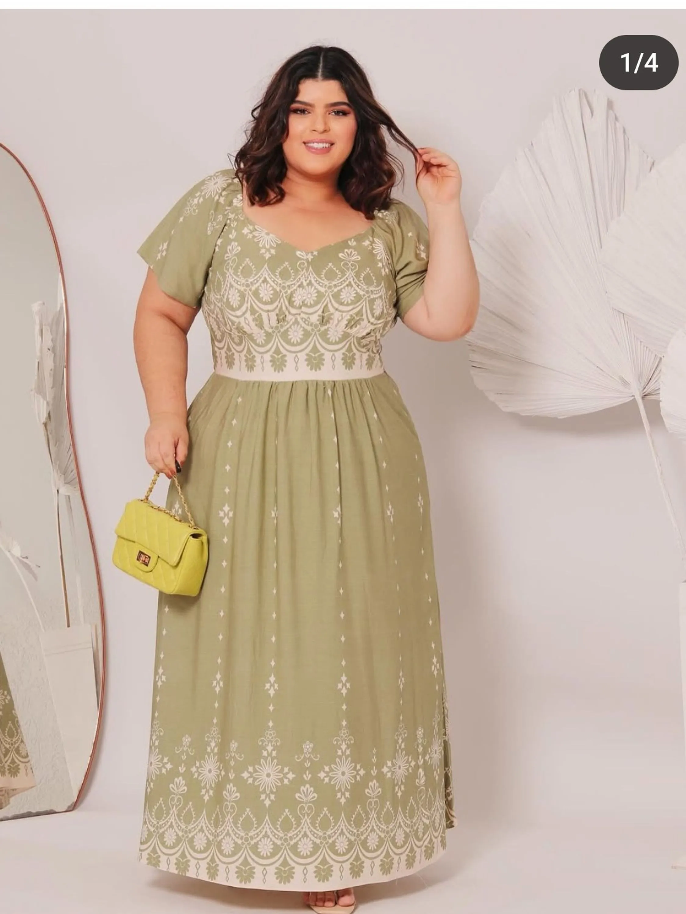 Vestido longo plus size tecido viscolinho forrado