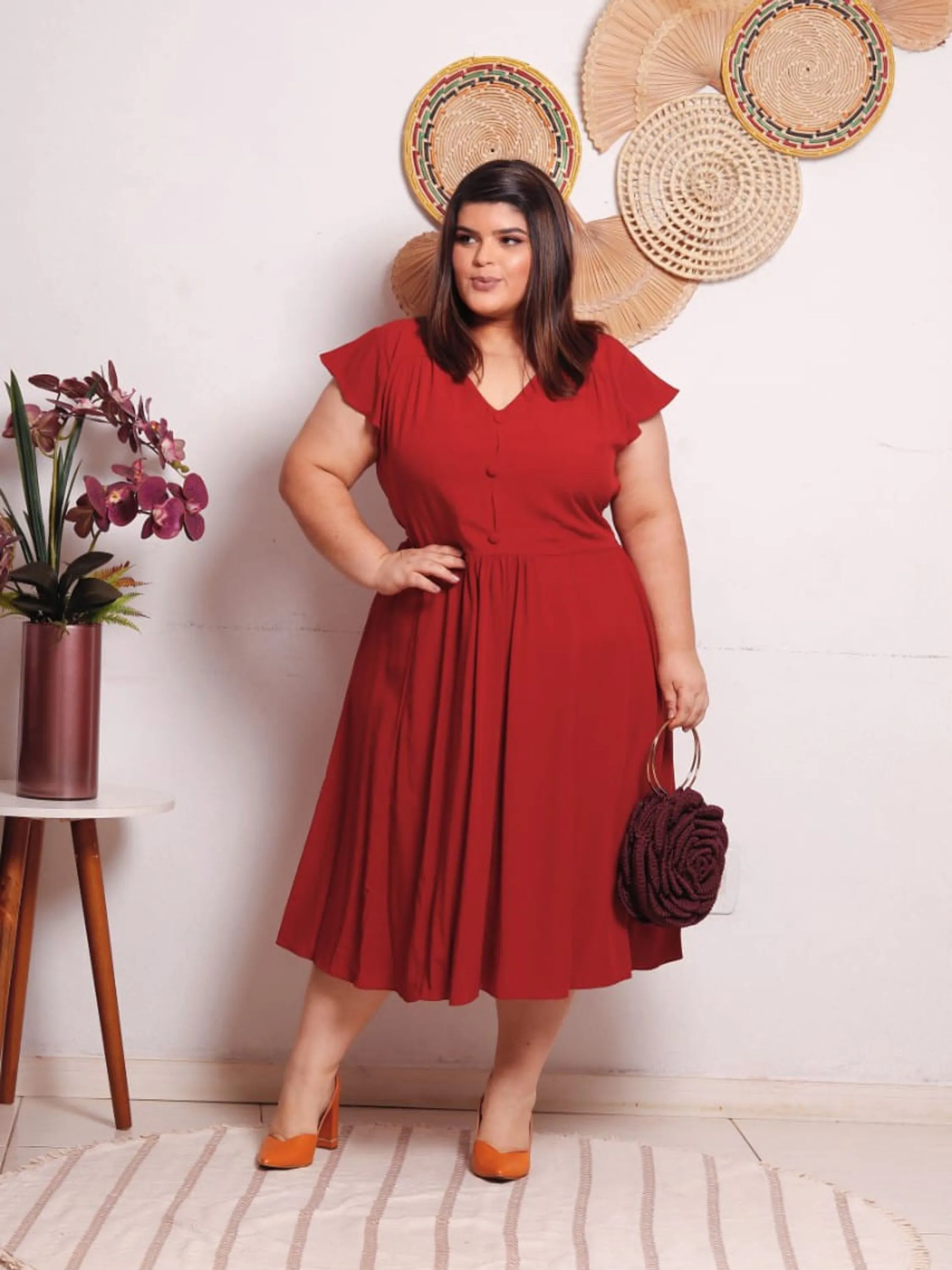 Vestido plus size, tecido viscolinho forrado