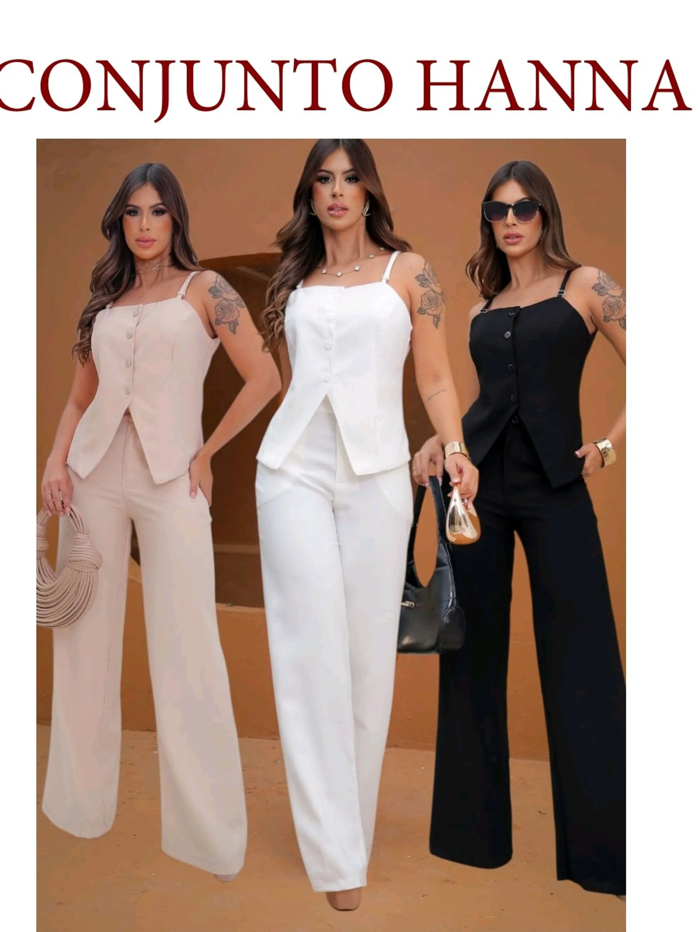 Conjunto calça e blusa de alcinha