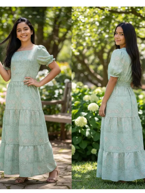 Vestido longo feminino juvenil (P)