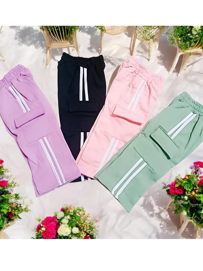 Calça moletom flanelada cargo infantil