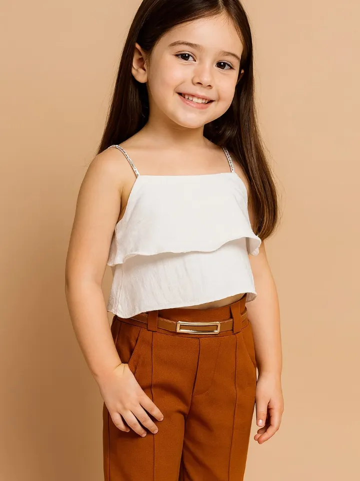Blusinha cropped infantil com alça de brilho (07)