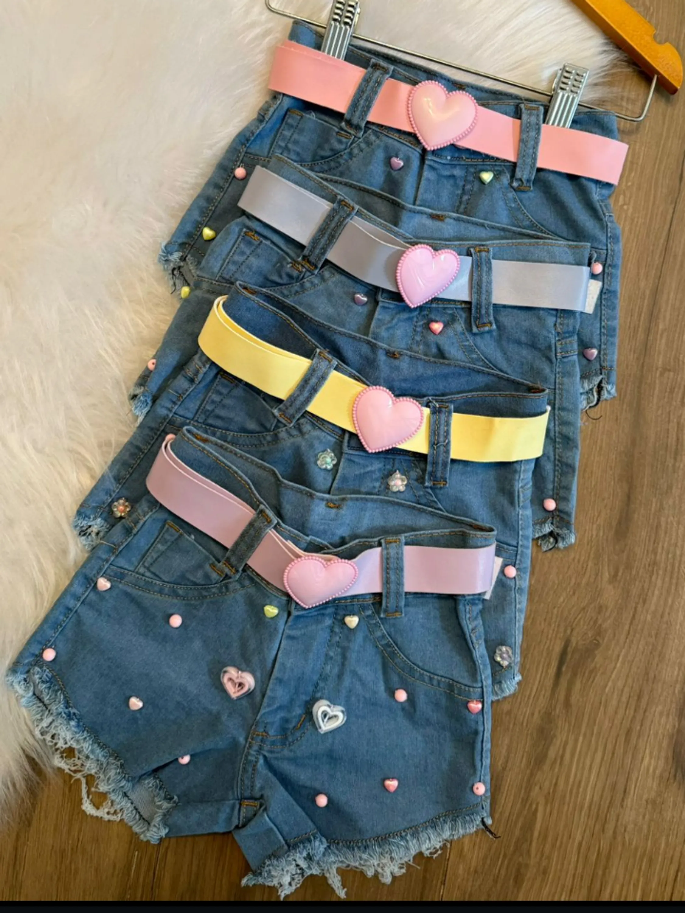 Shorts jeans infantil acompanha cinto