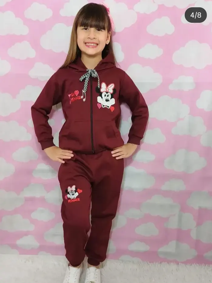 Conjunto moletom flanelado infantil 2 cabos