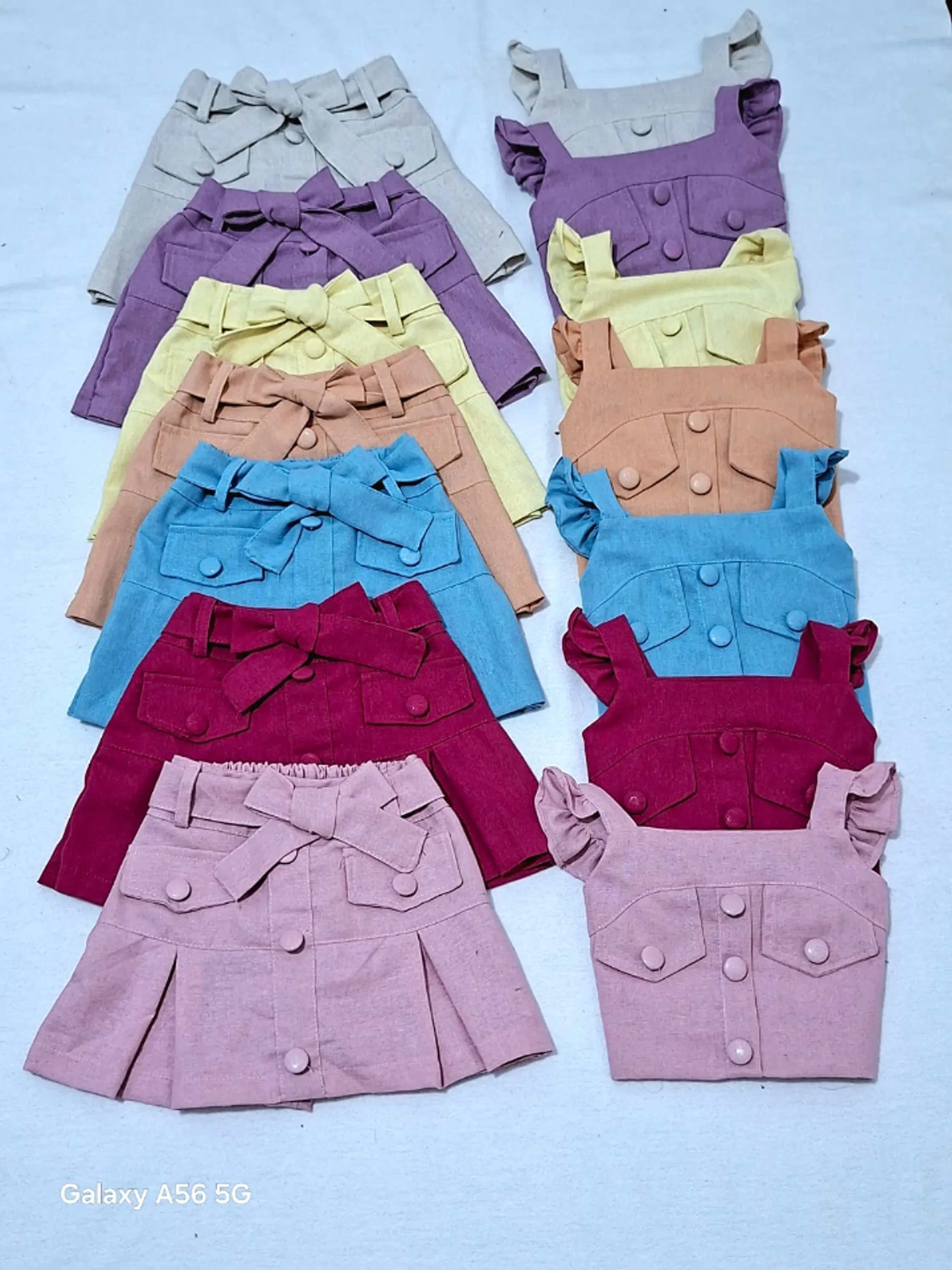 Conjunto infantil tecido linho (Azul)