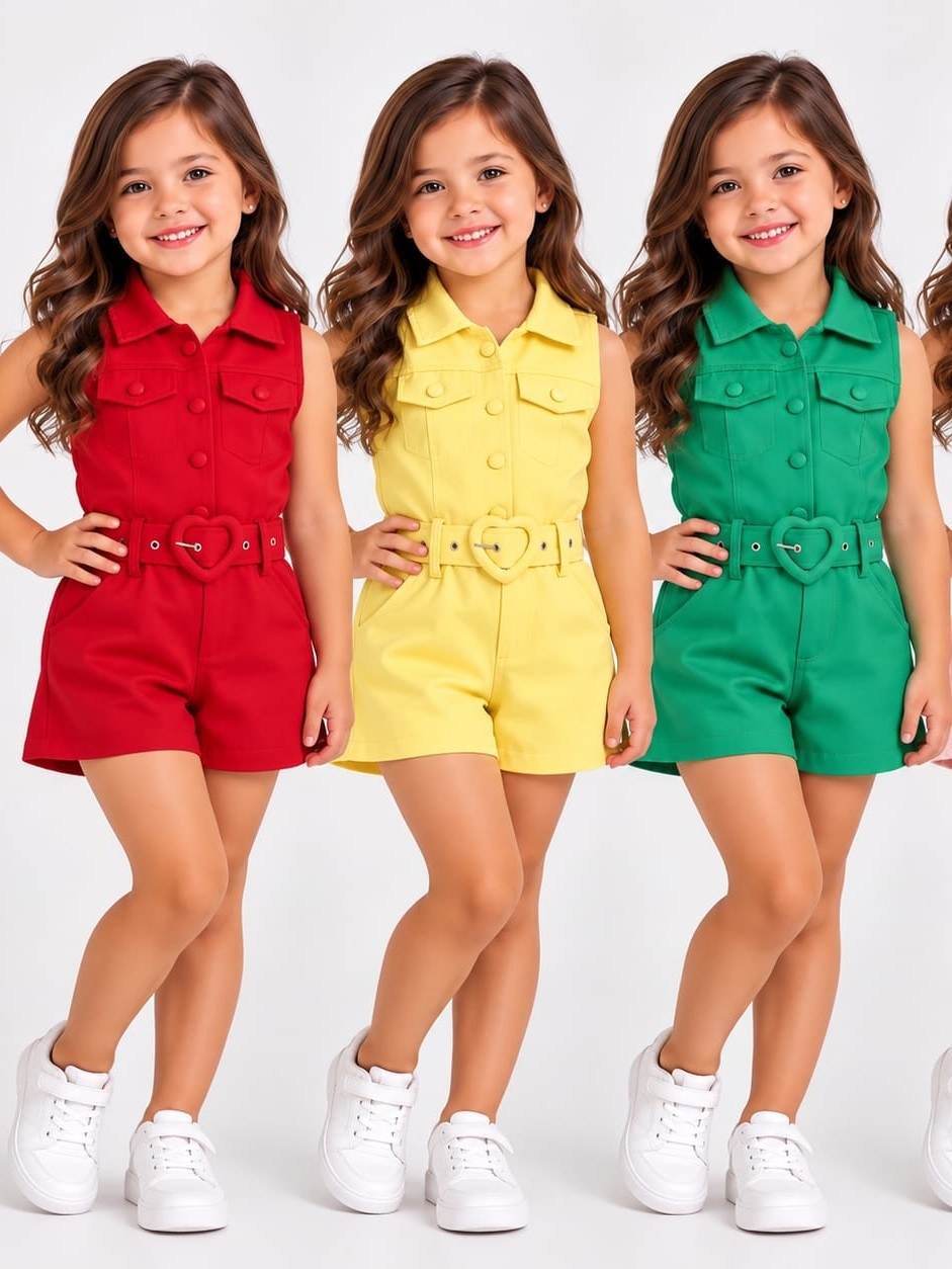 Macaquinho feminino infantil com cinto (09)