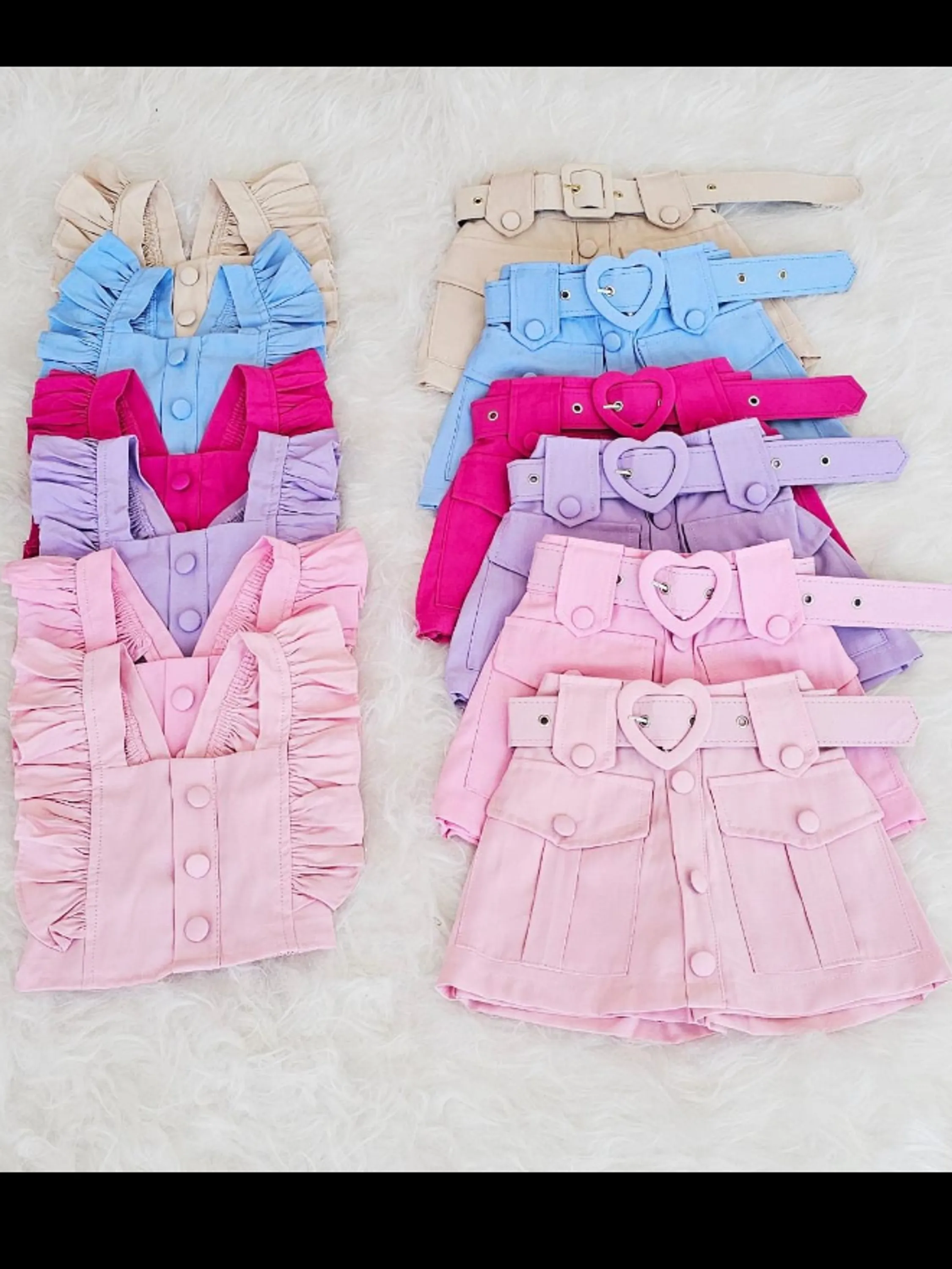 Conjunto infantil cropped e shorts saia (12)