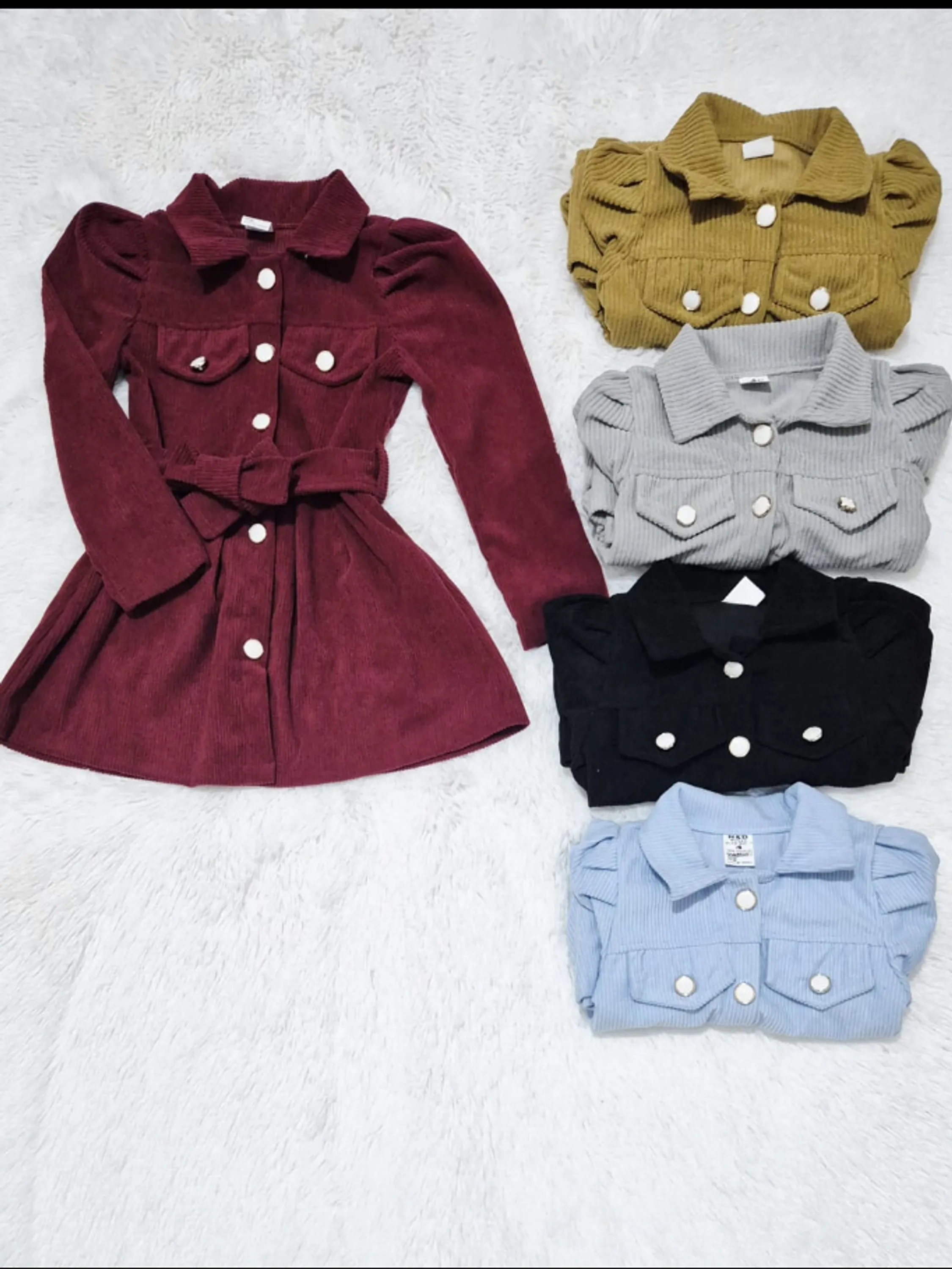 Vestido infantil tecido cotelé