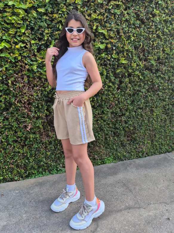 Shorts feminino juvenil com listra (21)