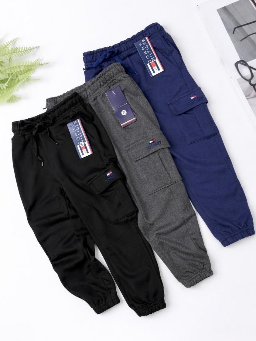 Calça moletom flanelada cargo infantil e juvenil 1 linha