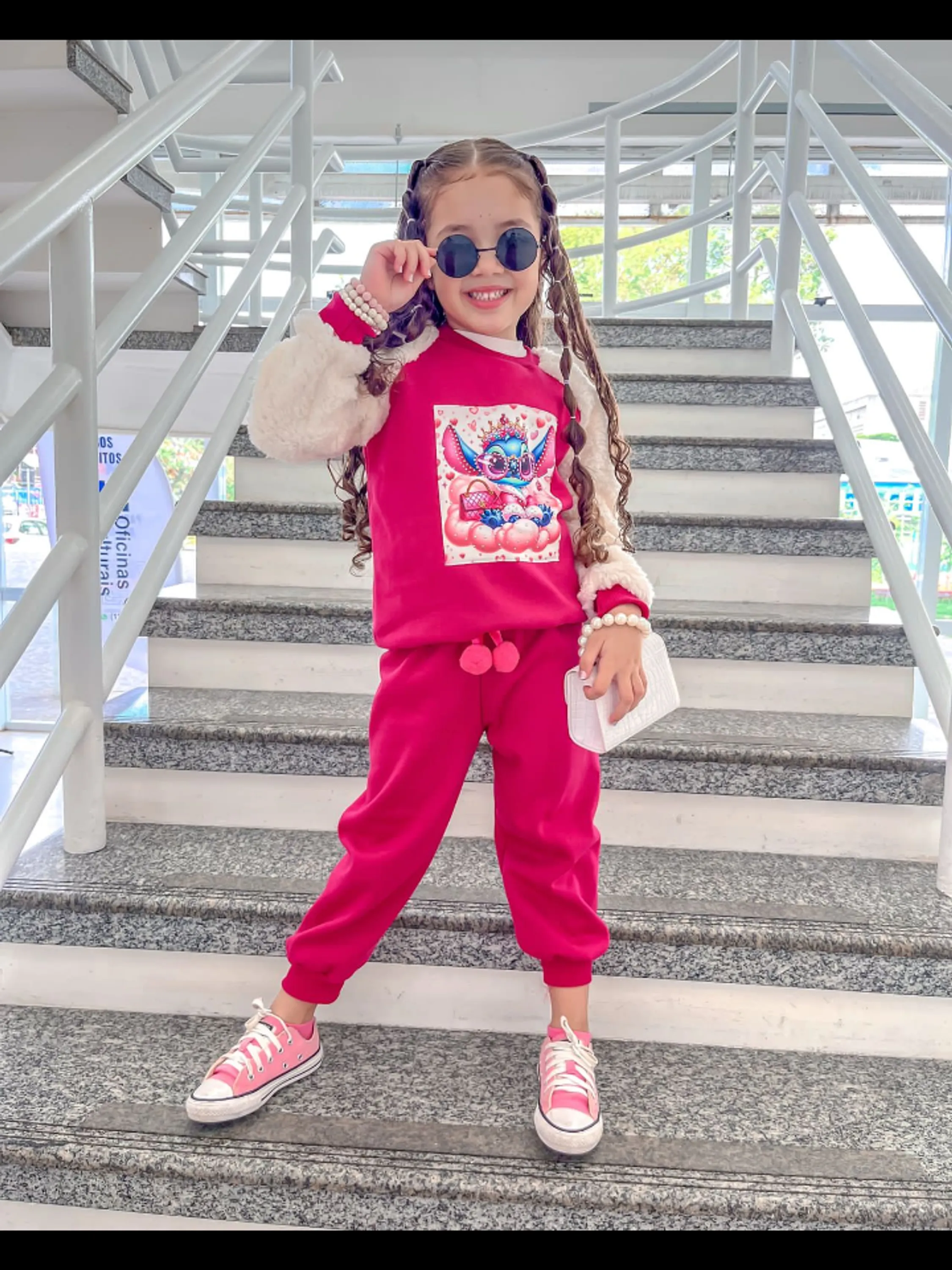 Conjunto infantil com manga Pelúcia