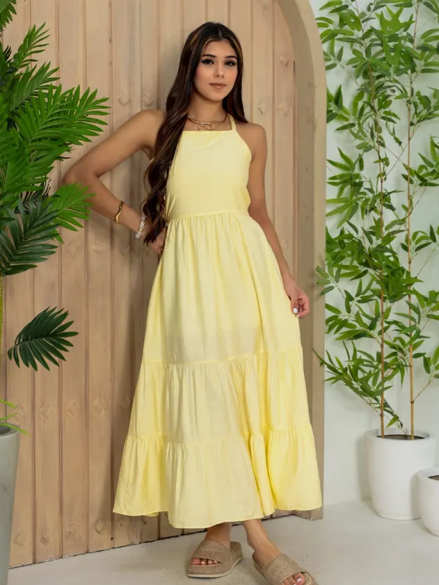 Vestido longo de alcinha juvenil (P)