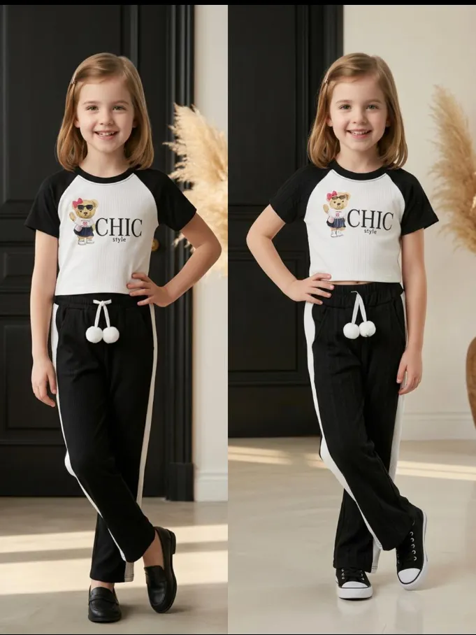 Conjunto infantil e juvenil calça e blusinha