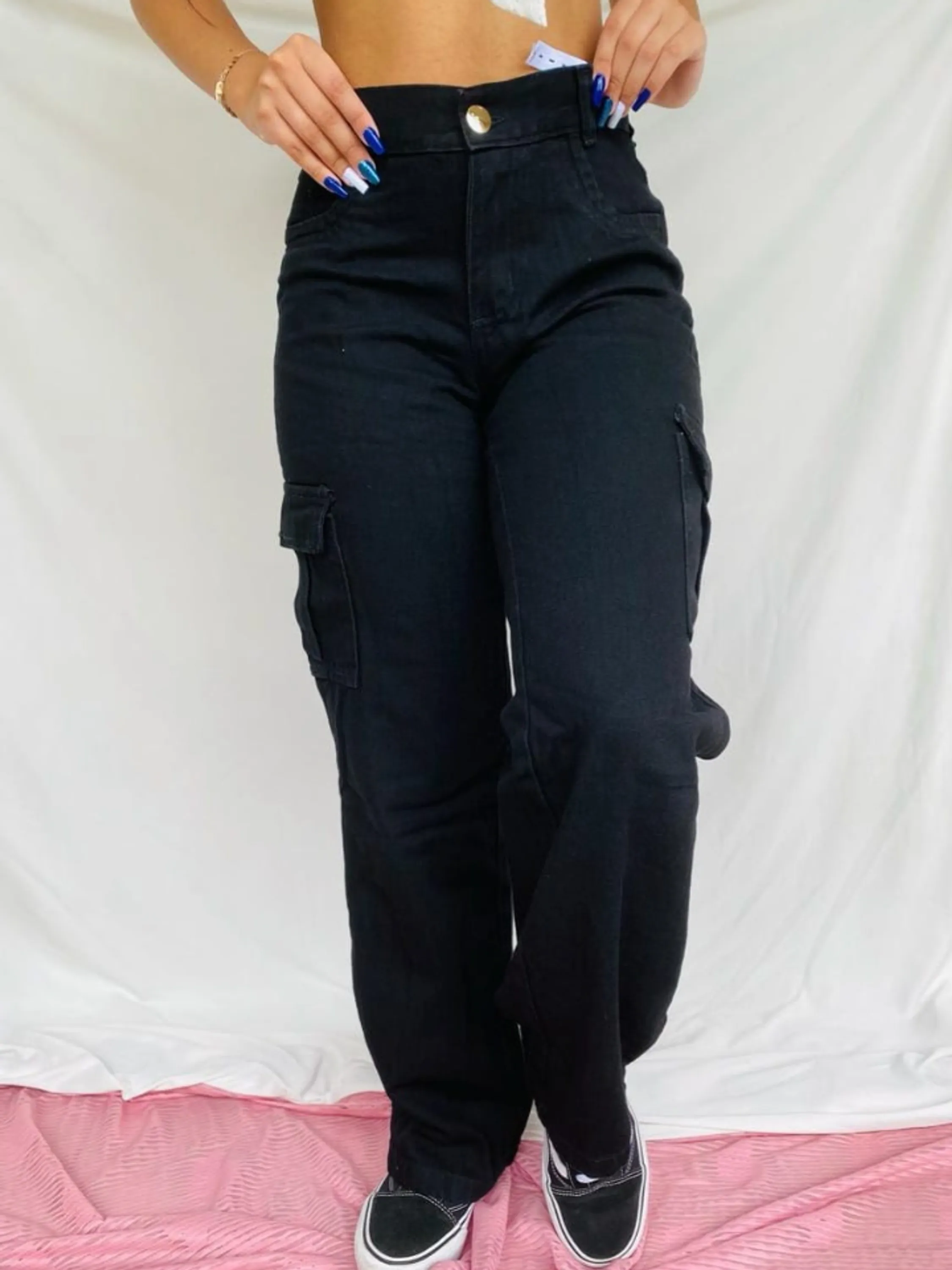 Calça Cargo feminina juvenil Sarja (E)