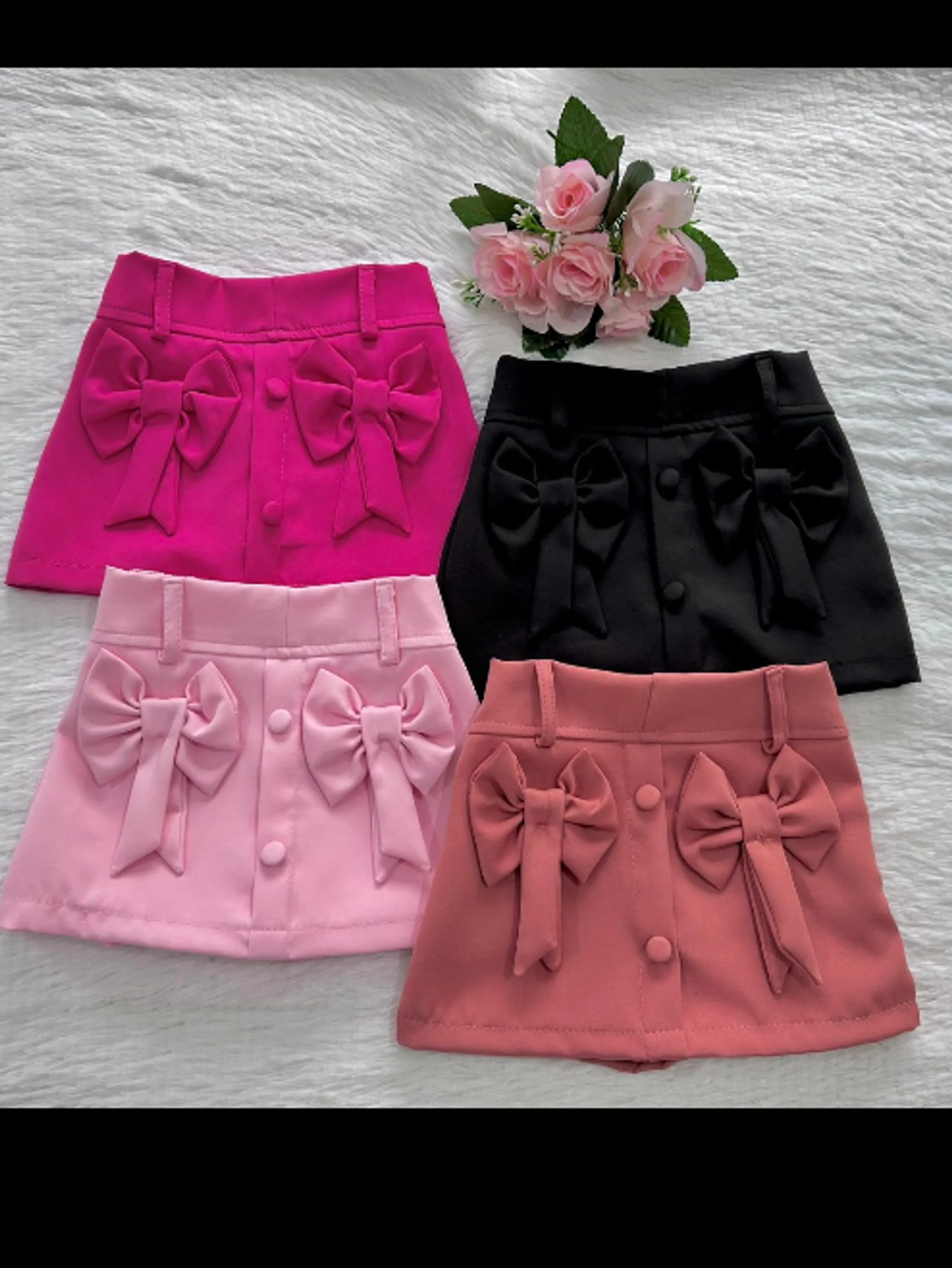 Shorts saia infantil com laço (06)