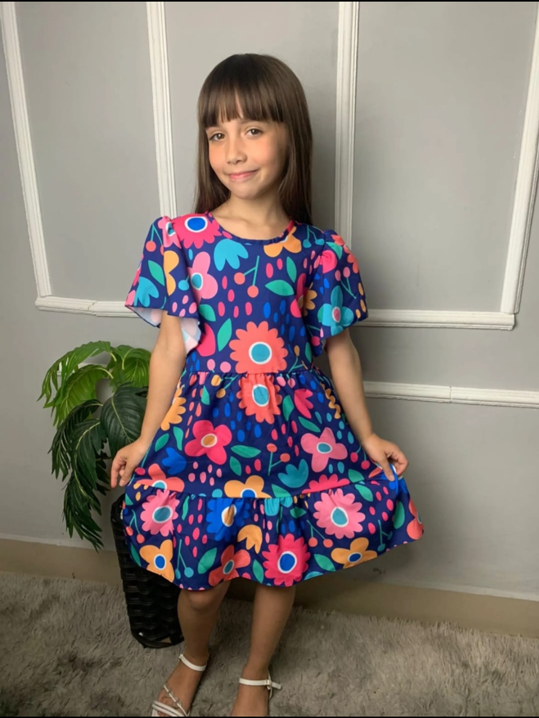 Vestido infantil estampas sortidas