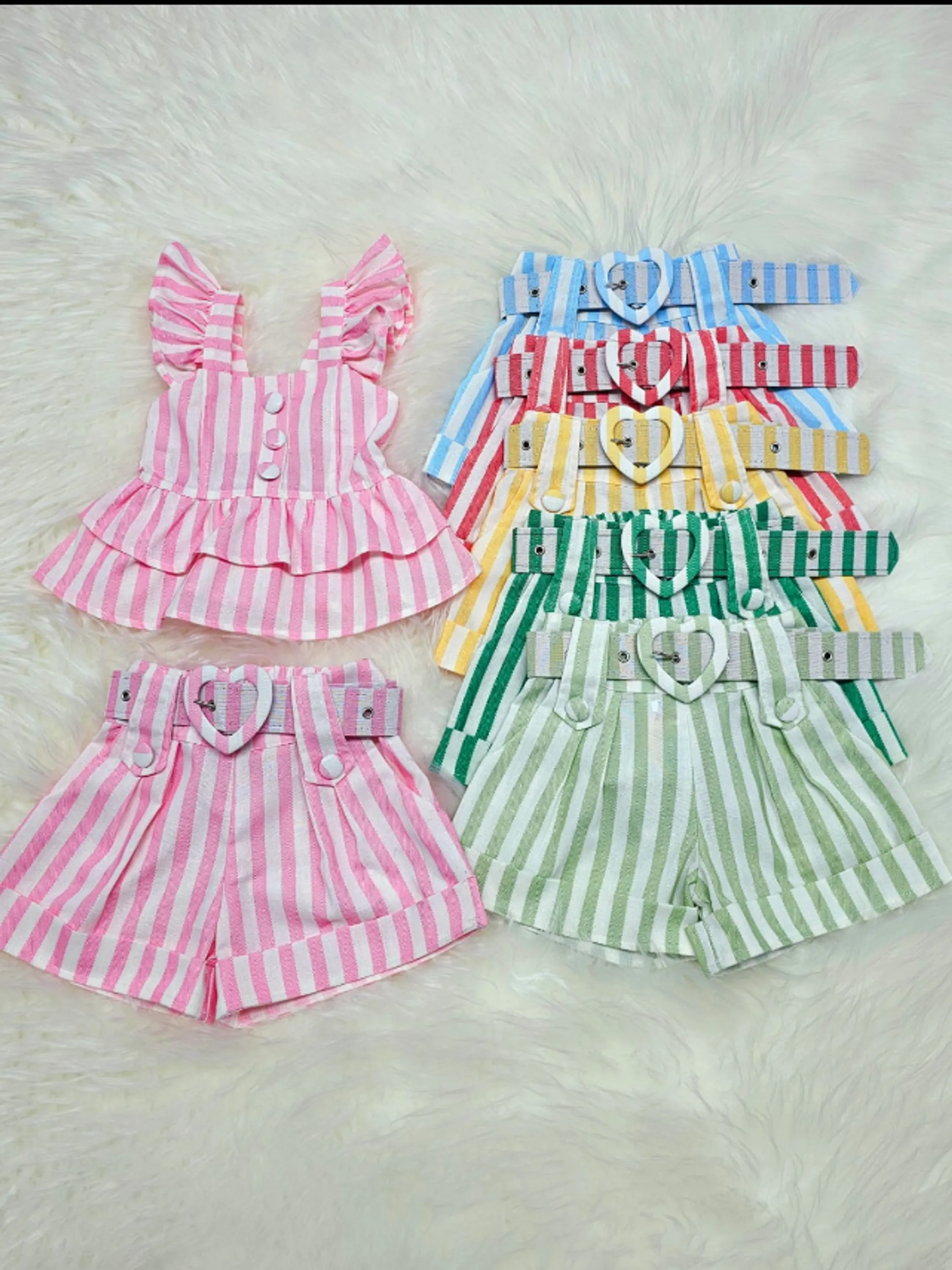 Conjunto infantil de listra com cinto (19)