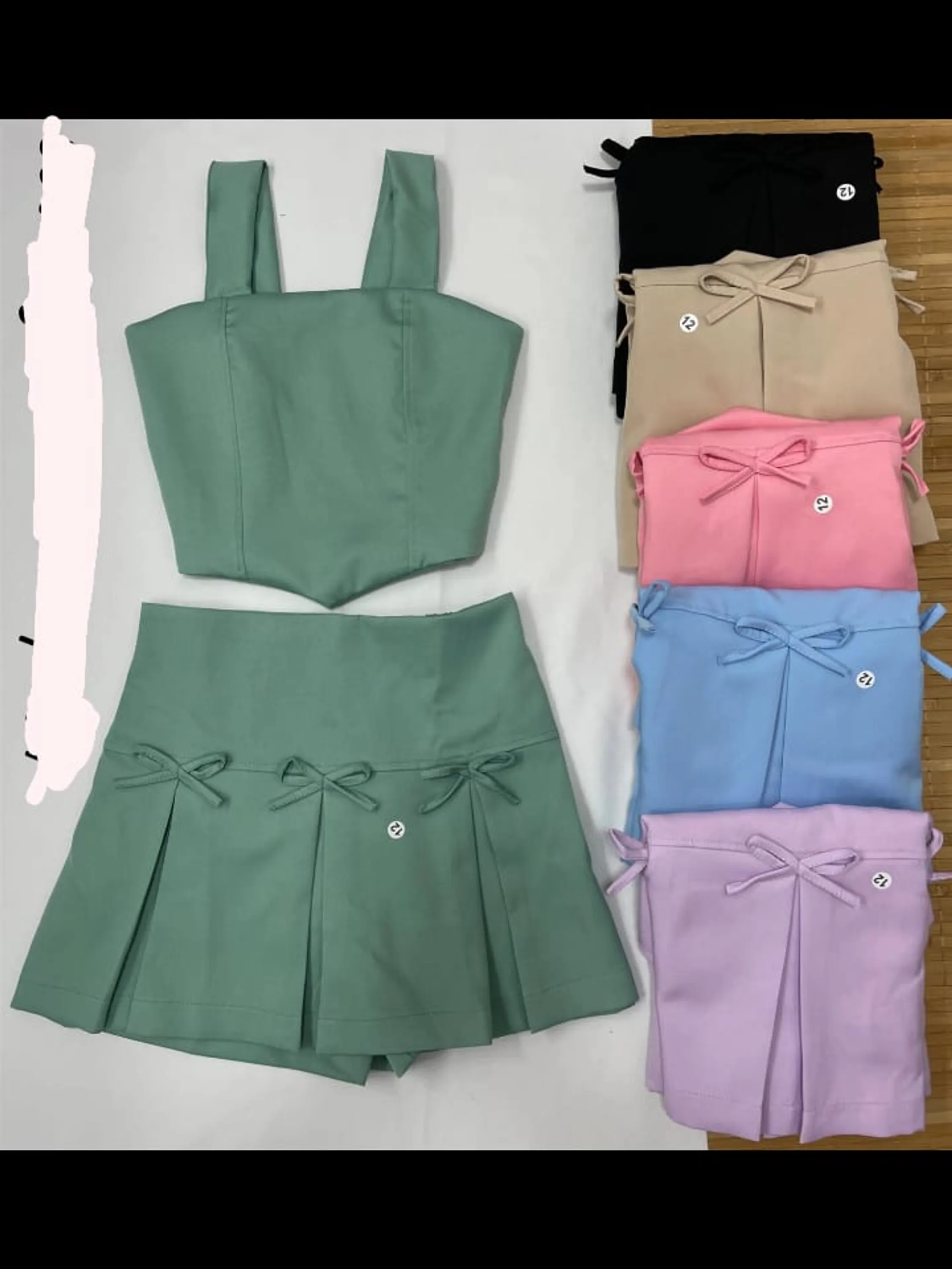 Conjunto juvenil feminino shorts saia (R)