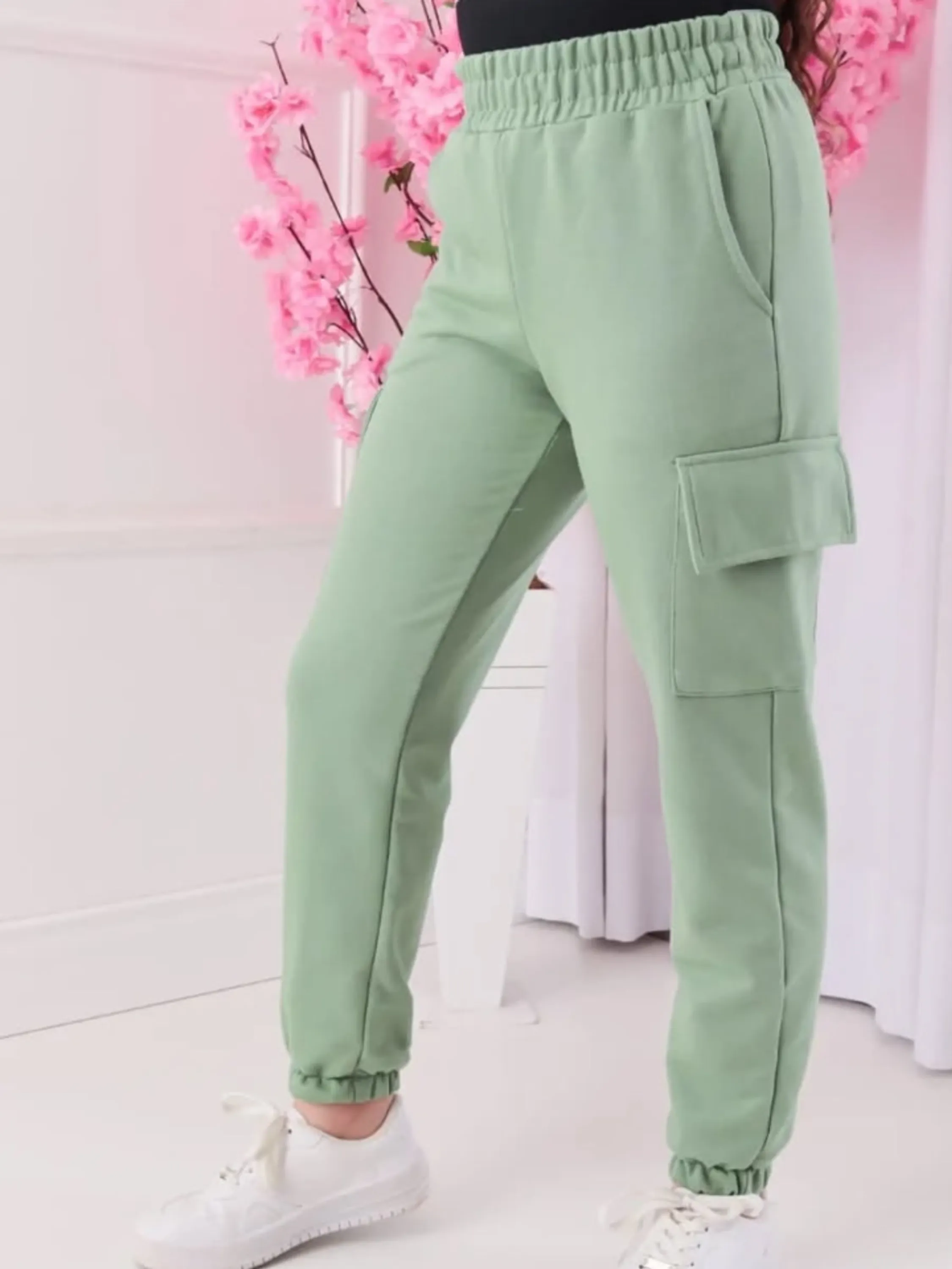Calça jogger Cargo juvenil tecido moletinho (K)